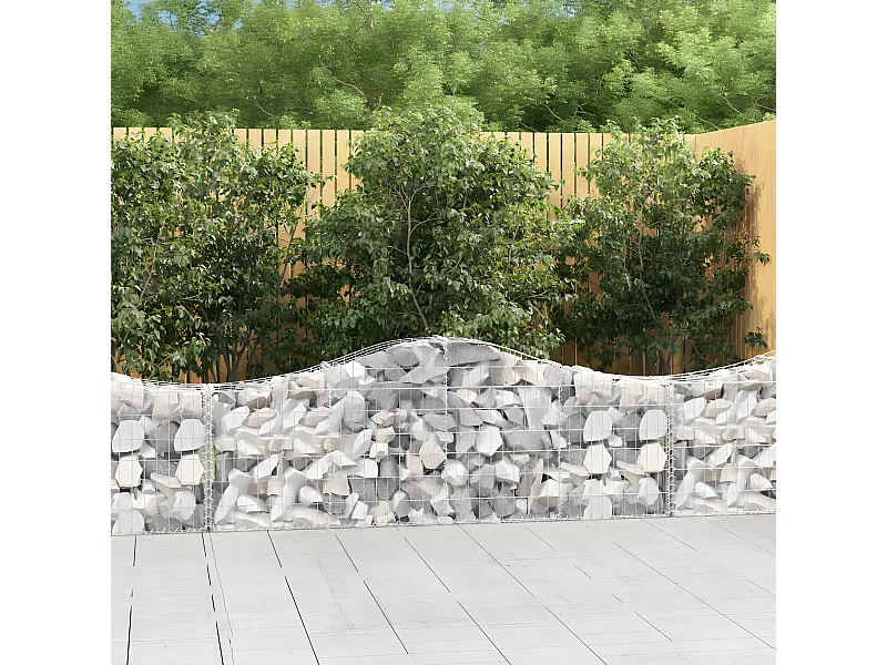Paniers à gabions arqués 30 pièces 200x30x60/80 cm Fer galvanisé