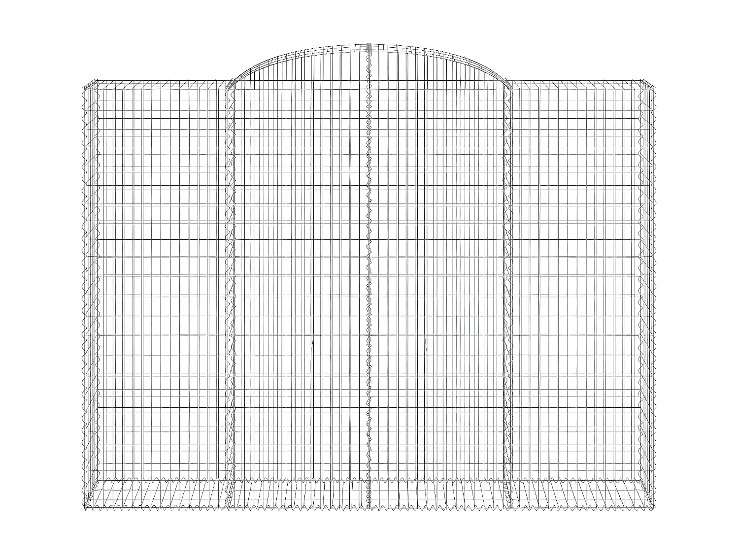 Paniers à gabions arqués 9 pièces 300x50x220/240 cm fer galvanisé