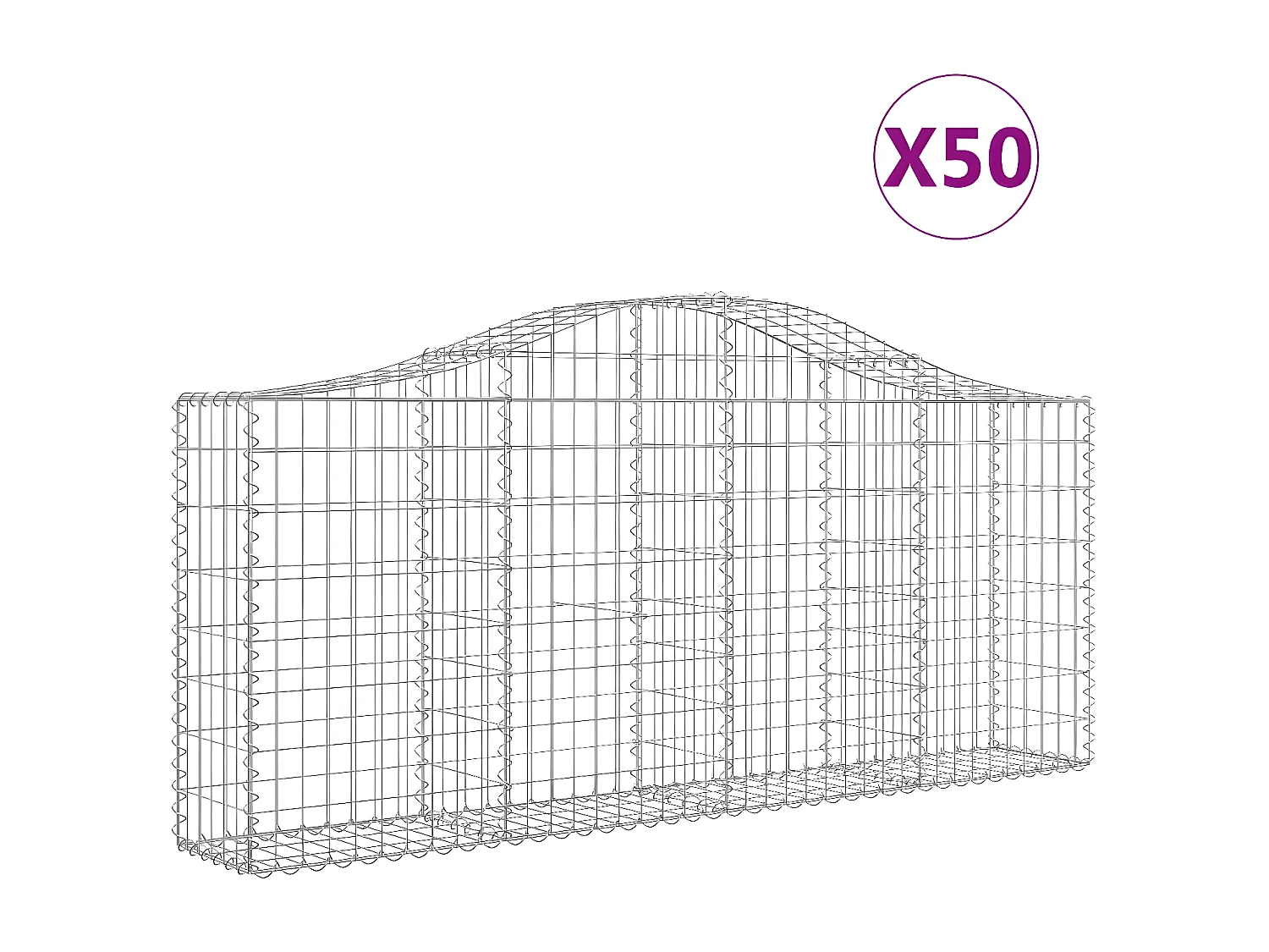 Schanskorven 50 st gewelfd 200x30x80/100 cm ijzer