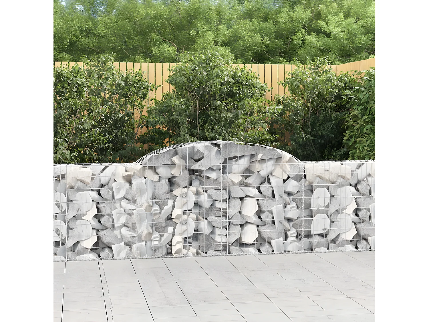 Panier de gabions arqué 300x30x80/100 cm Fer galvanisé