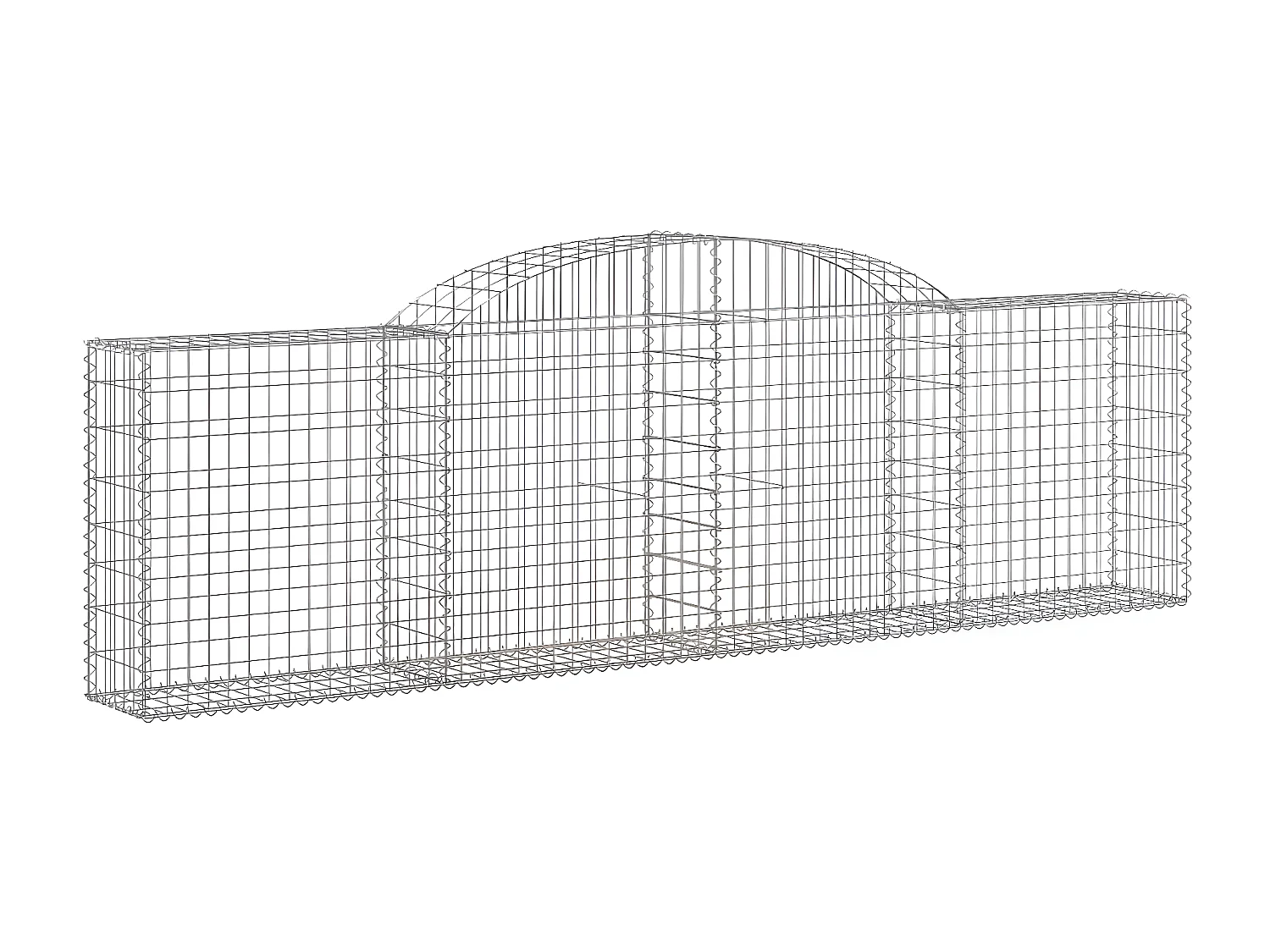 Panier de gabions arqué 300x30x80/100 cm Fer galvanisé
