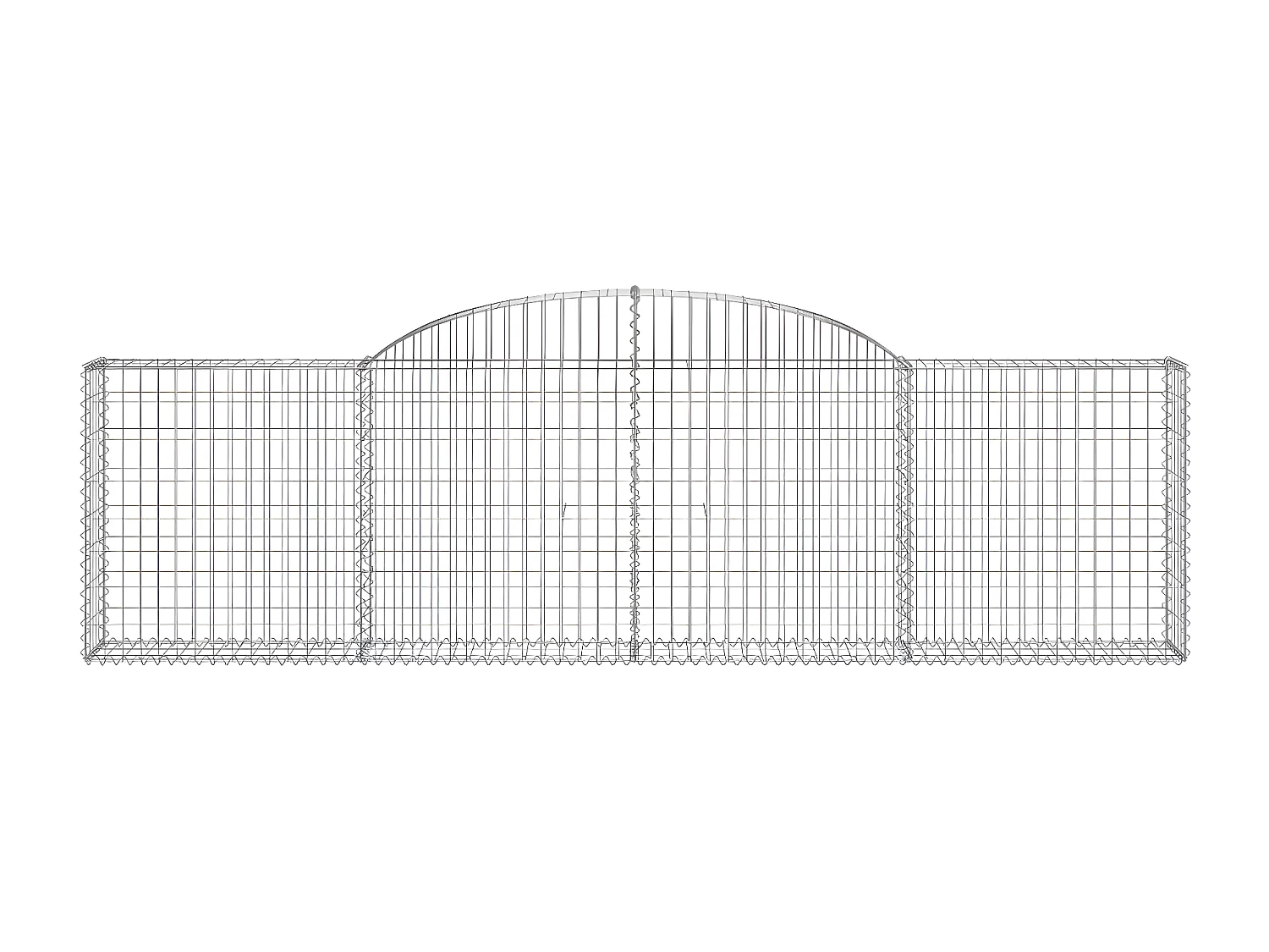 Panier de gabions arqué 300x30x80/100 cm Fer galvanisé