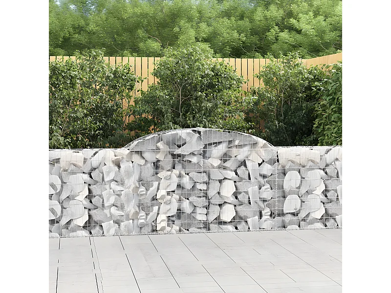 Panier de gabions arqué 300x30x80/100 cm Fer galvanisé