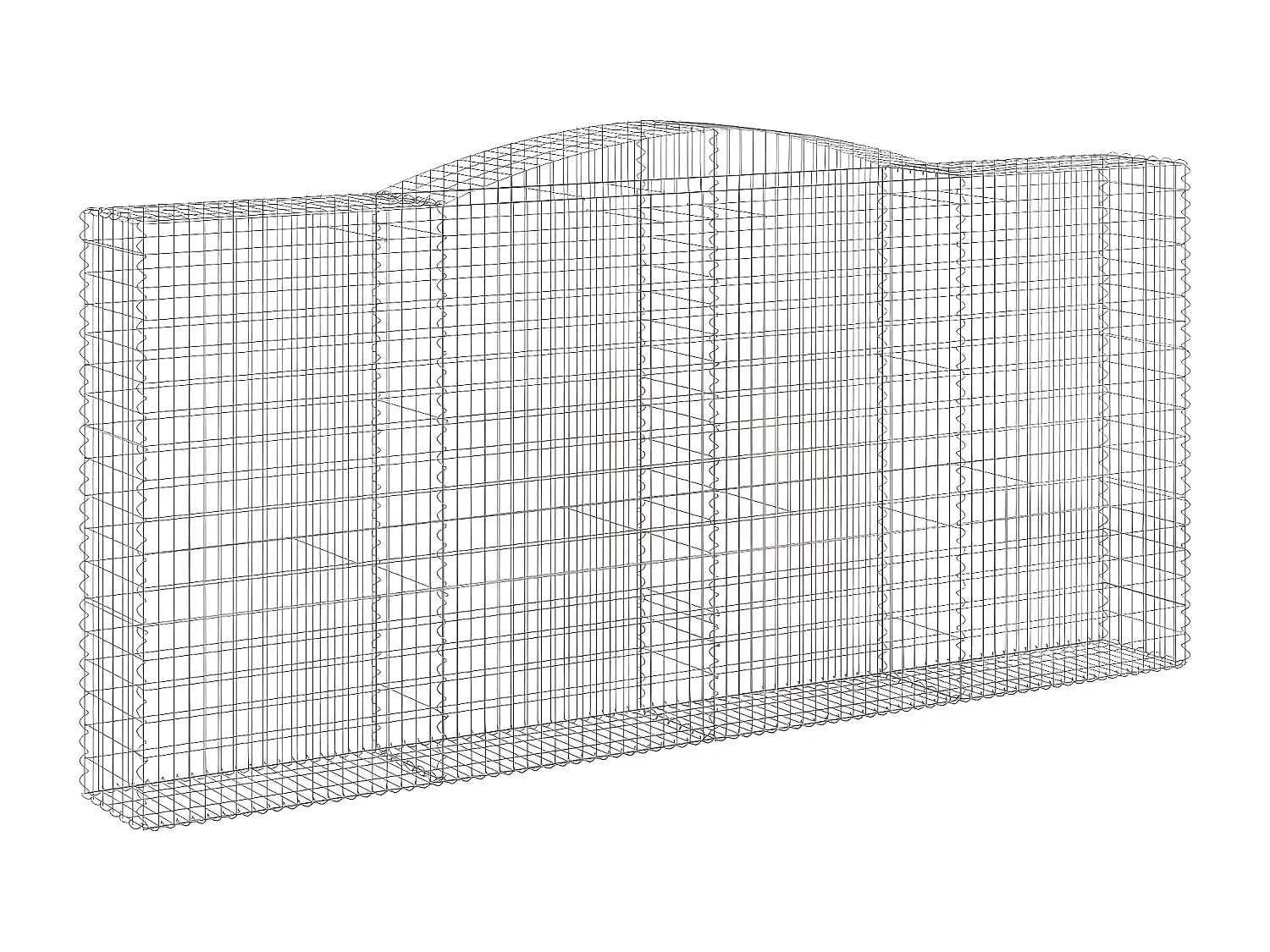 Panier de gabions arqué 400x50x180/200 cm Fer galvanisé