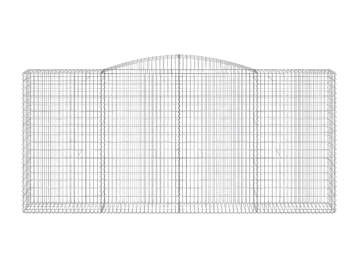 Panier de gabions arqué 400x50x180/200 cm Fer galvanisé