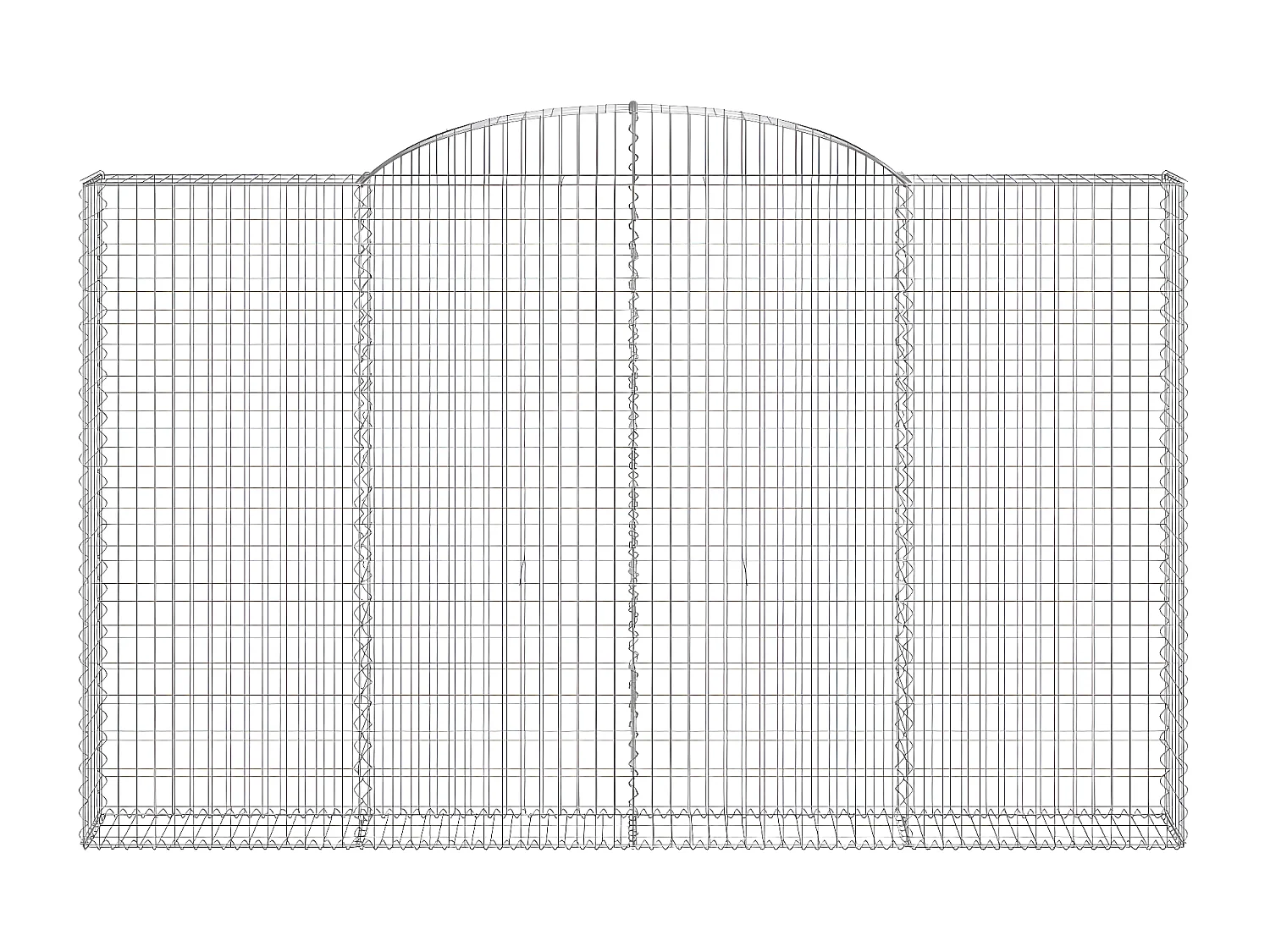 Cestas de gaviones 4 unidades forma de arco hierro 300x30x180/200 cm