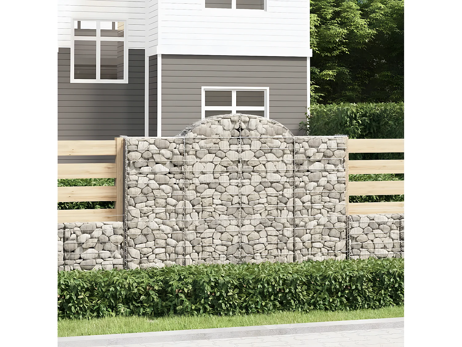 Paniers à gabions arqués 12 pièces 200x30x140/160 cm Fer galvanisé