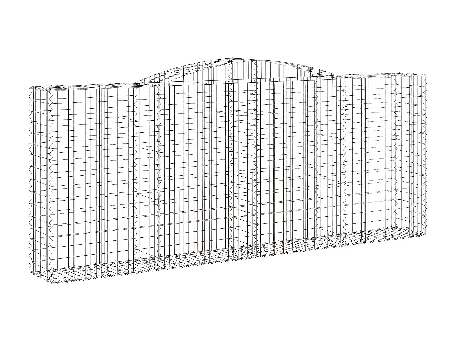 Paniers à gabions arqués 15 pièces 400x50x160/180 cm fer galvanisé