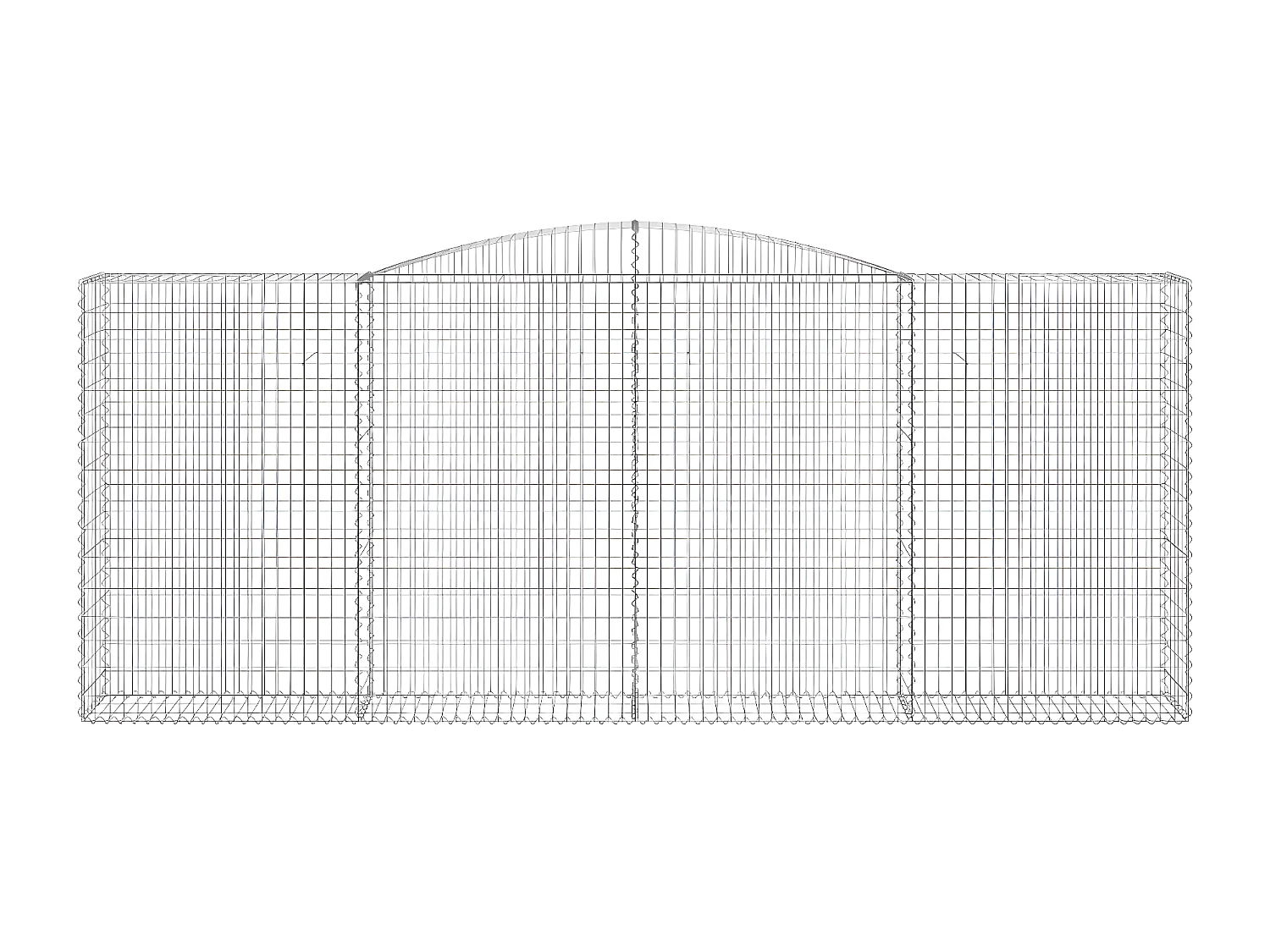 Paniers à gabions arqués 15 pièces 400x50x160/180 cm fer galvanisé