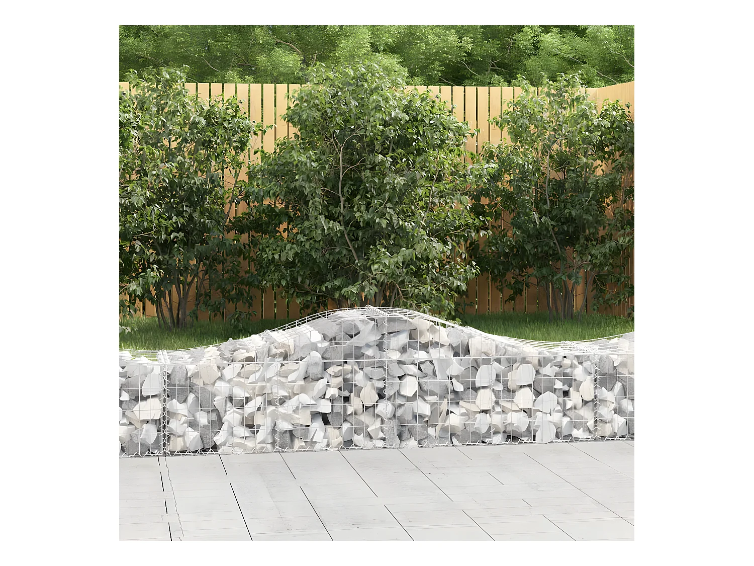 Panier de gabions arqué 200x50x40/60 cm Fer galvanisé