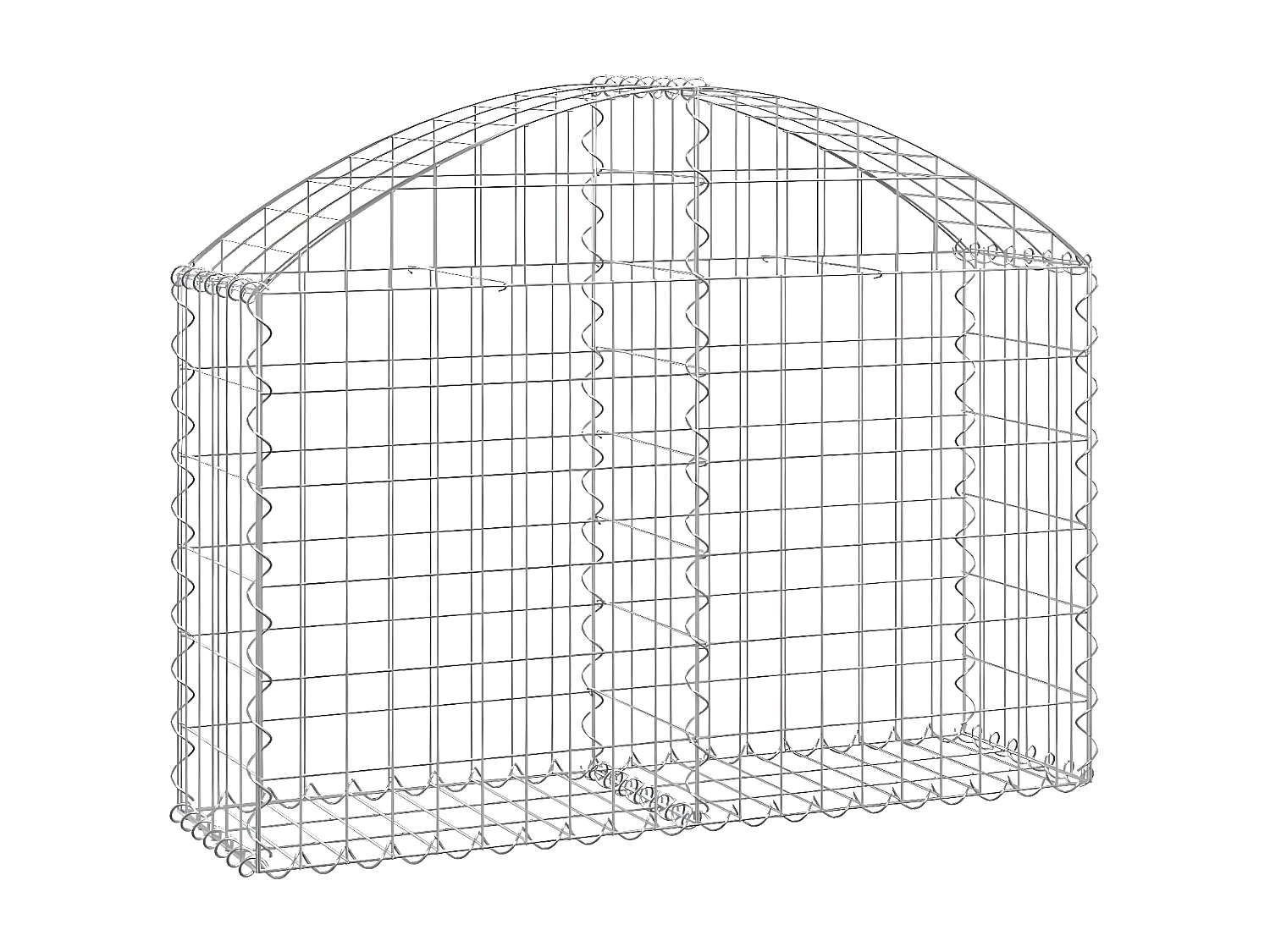 Panier de gabions arqué 100x30x60/80 cm Fer galvanisé