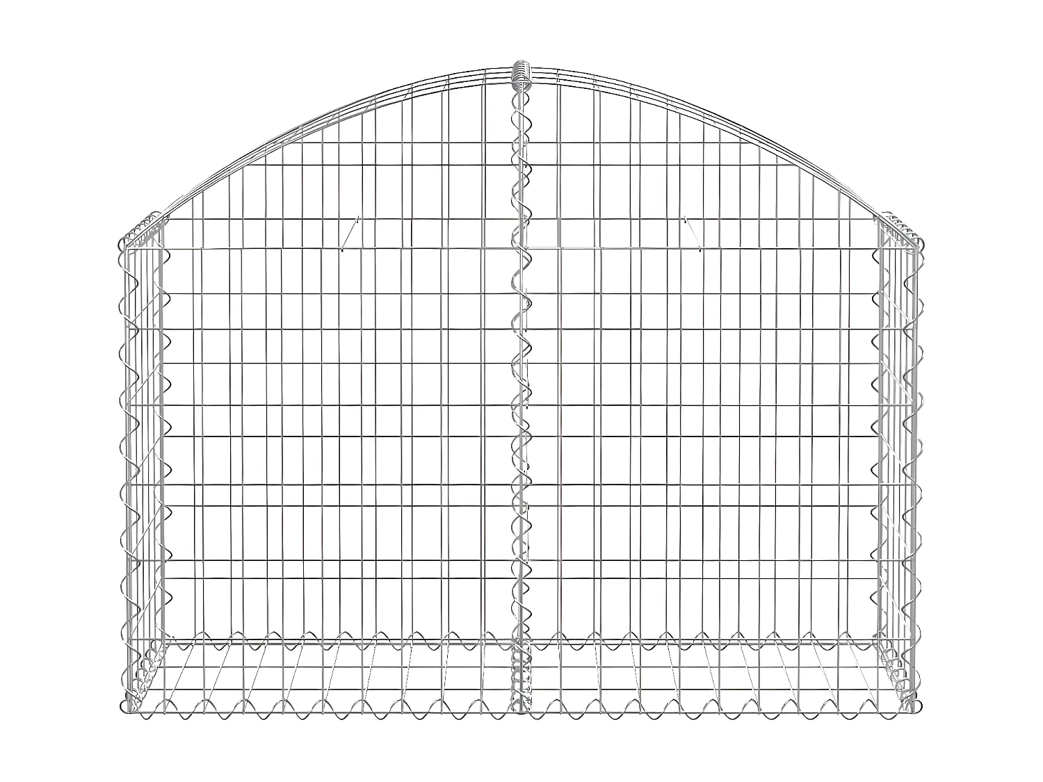Panier de gabions arqué 100x30x60/80 cm Fer galvanisé