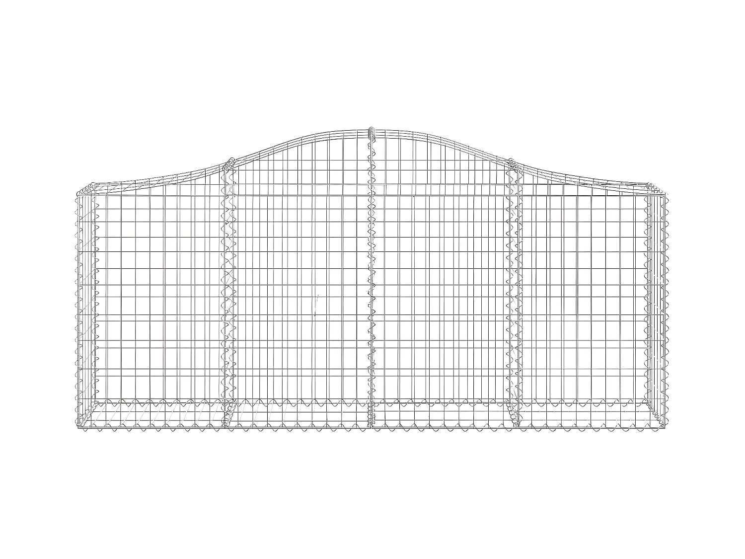 Schanskorven 11 st gewelfd 200x30x80/100 cm ijzer