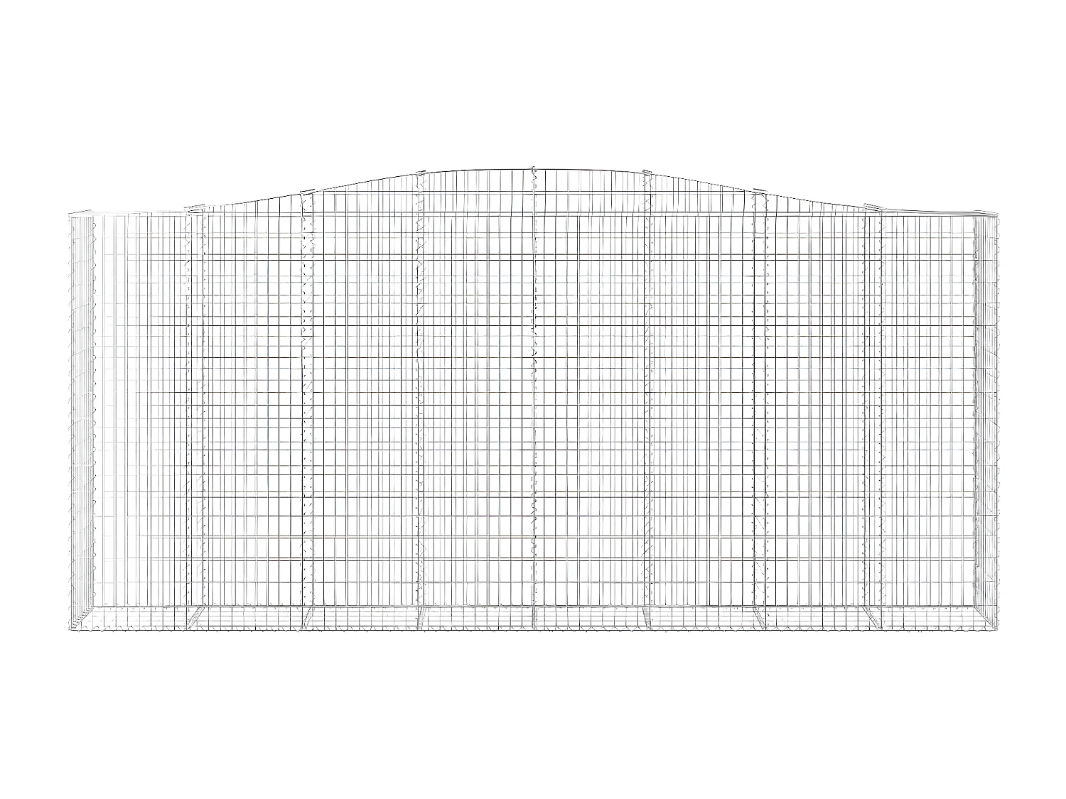 Cestos gabião arqueados 8peças 400x50x180/200cm ferro galvanizado
