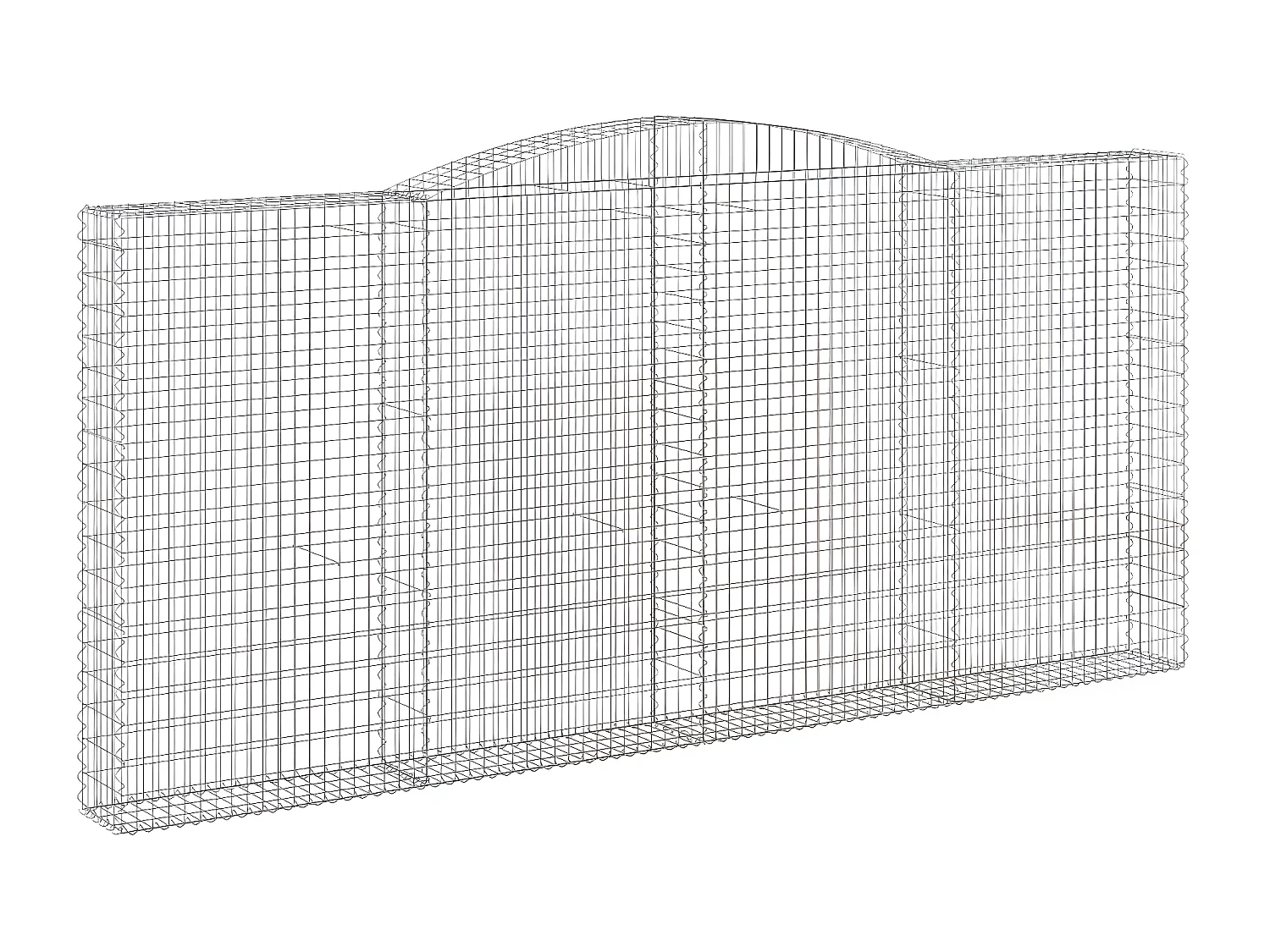 Paniers à gabions arqués 10 pièces 400x30x180/200 cm Fer galvanisé