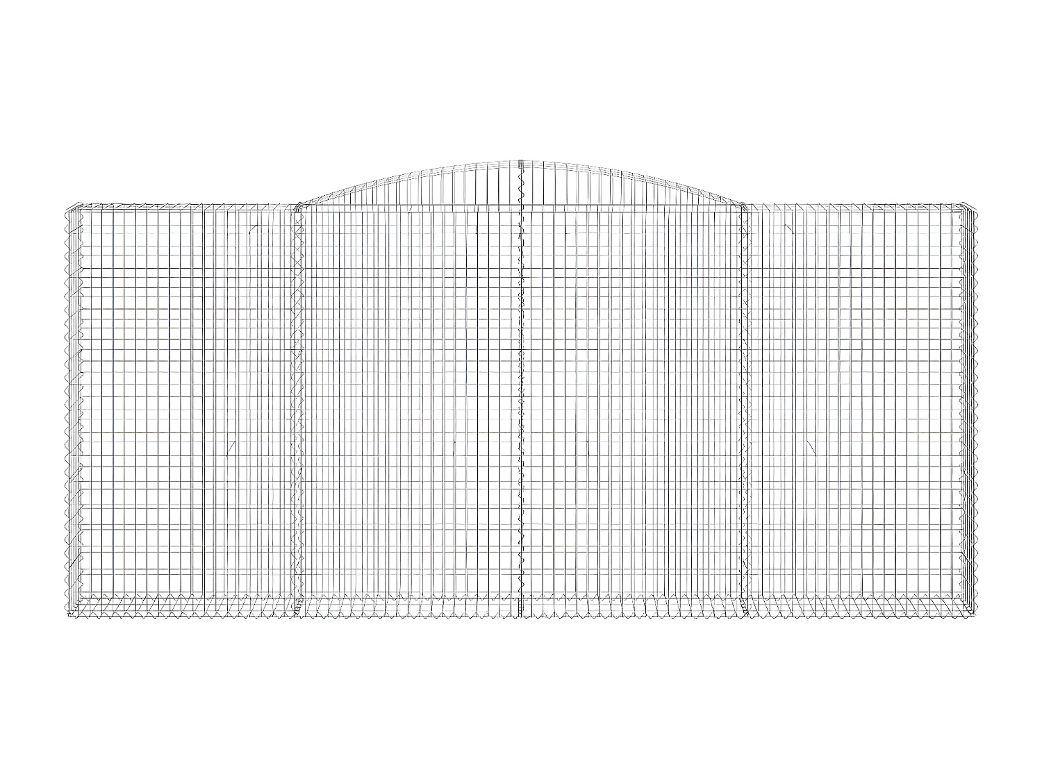 Paniers à gabions arqués 10 pièces 400x30x180/200 cm Fer galvanisé