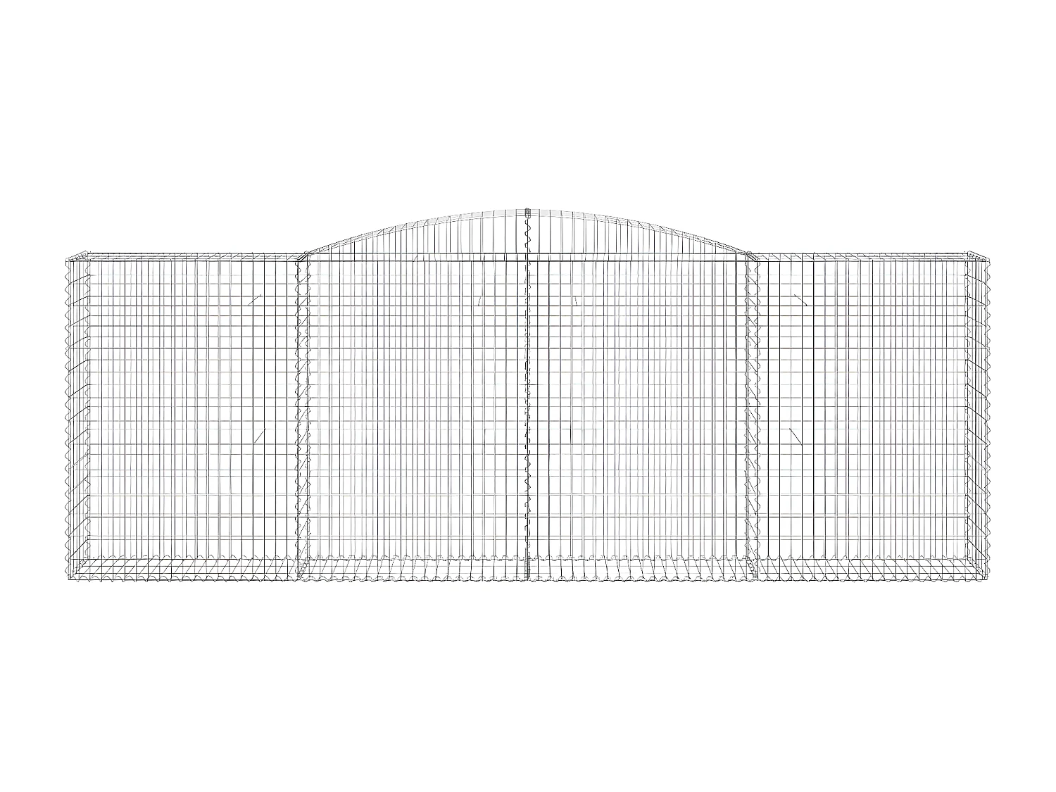 Paniers à gabions arqués 20 pièces 400x50x140/160 cm Fer galvanisé