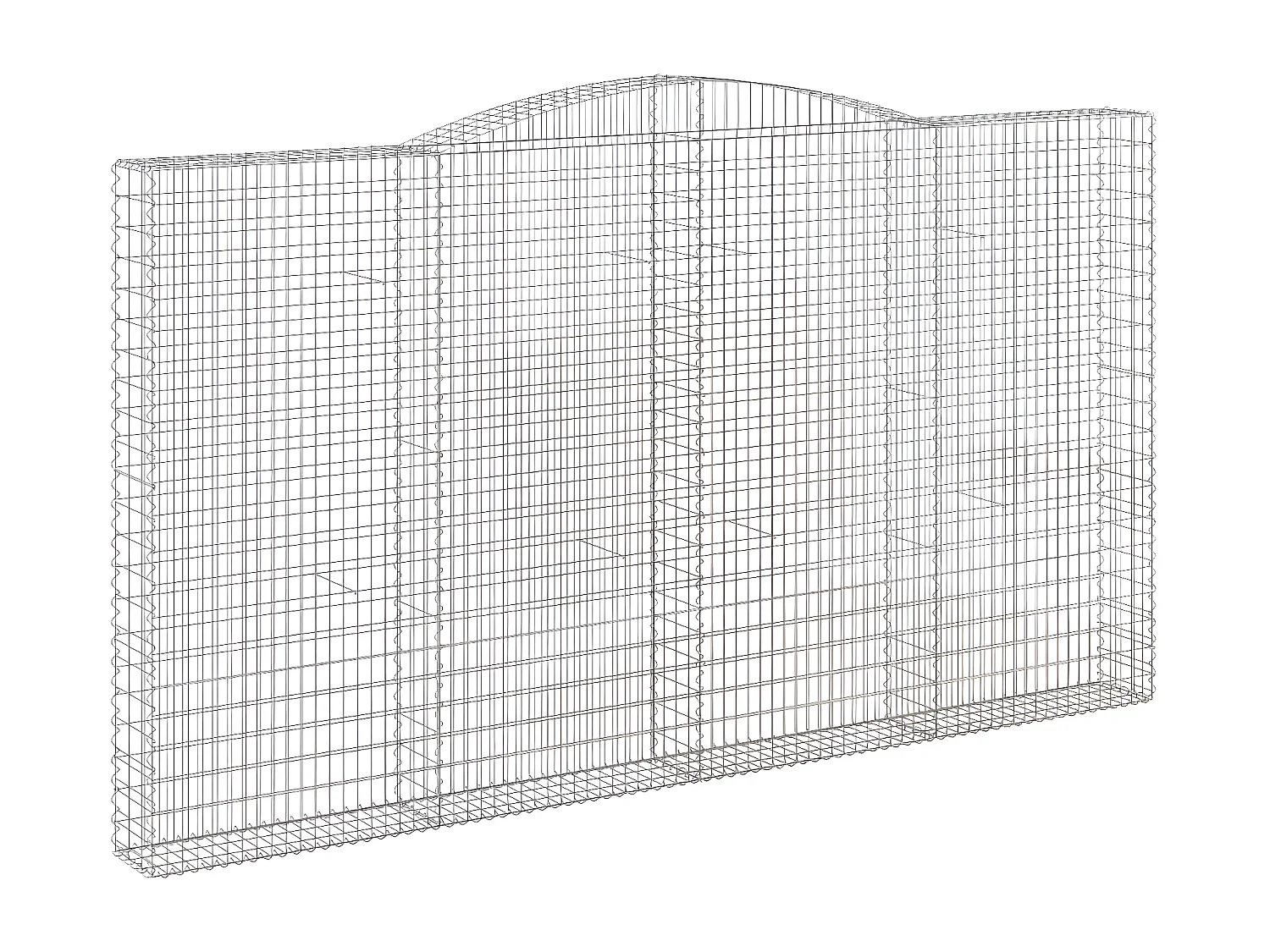 Paniers à gabions arqués 9 pièces 400x30x220/240 cm Fer galvanisé