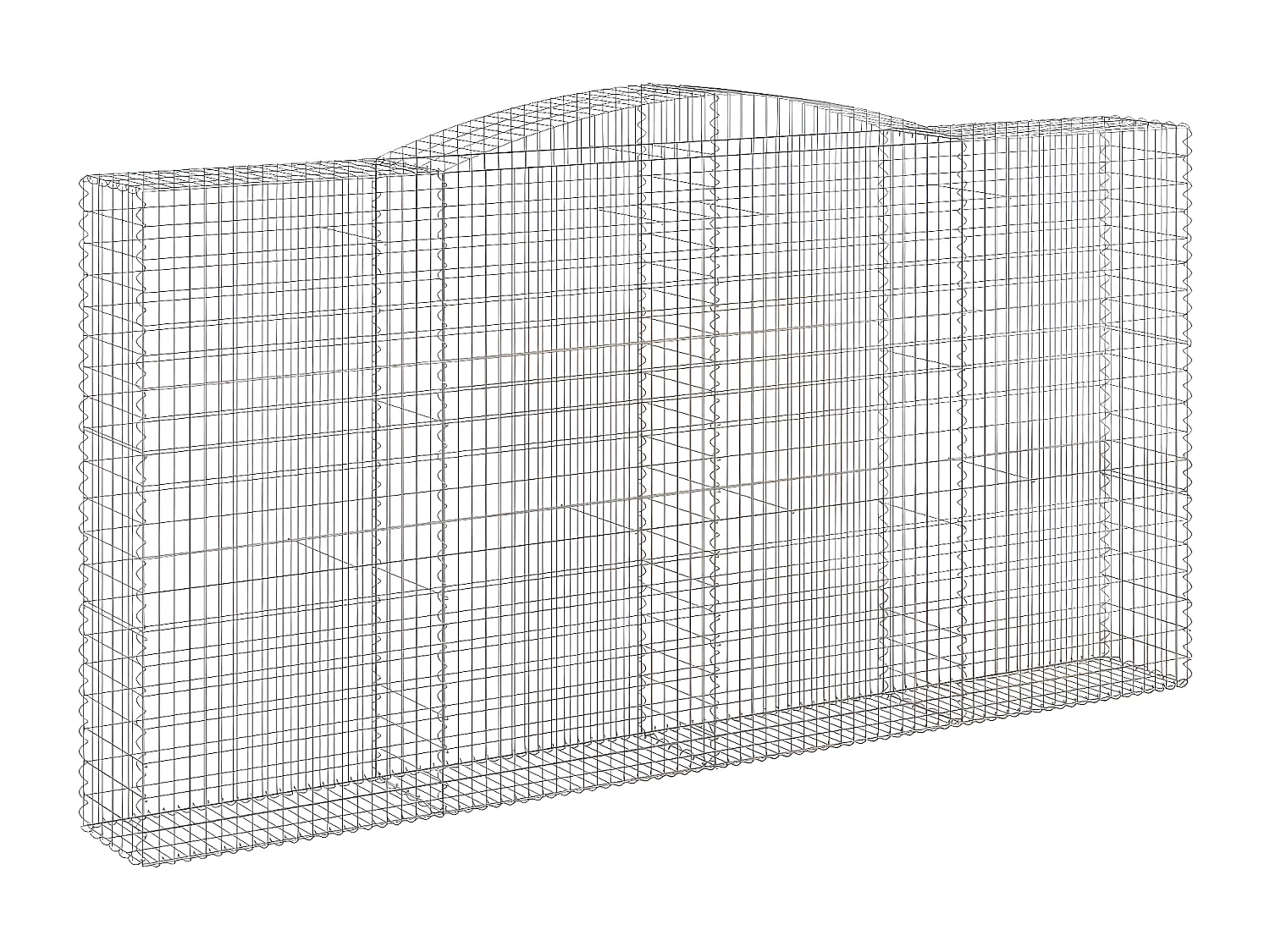 Paniers à gabions arqués 5 pièces 400x50x200/220 cm Fer galvanisé