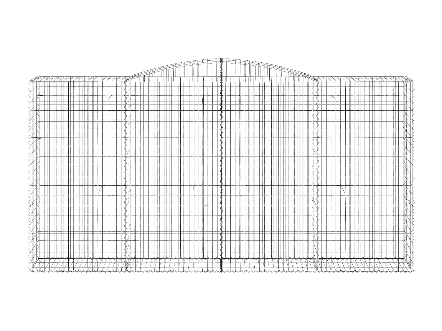 Paniers à gabions arqués 5 pièces 400x50x200/220 cm Fer galvanisé