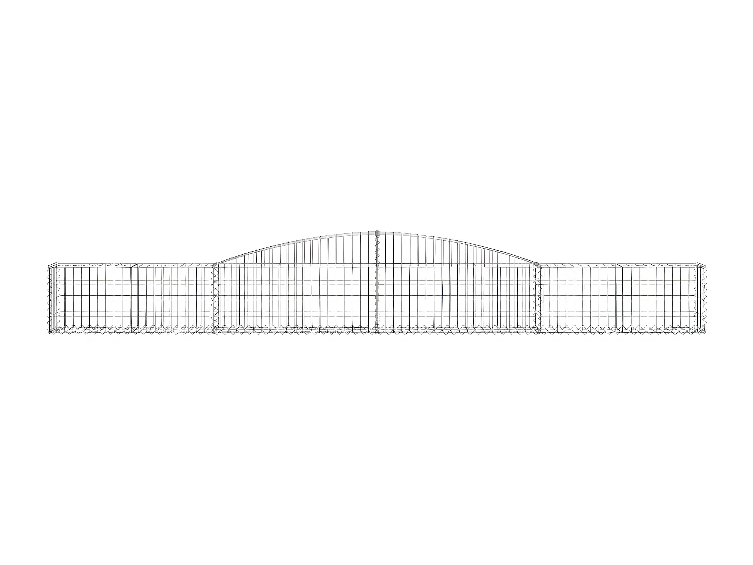Cestas de gaviones 15 unidades forma de arco hierro 400x30x40/60 cm
