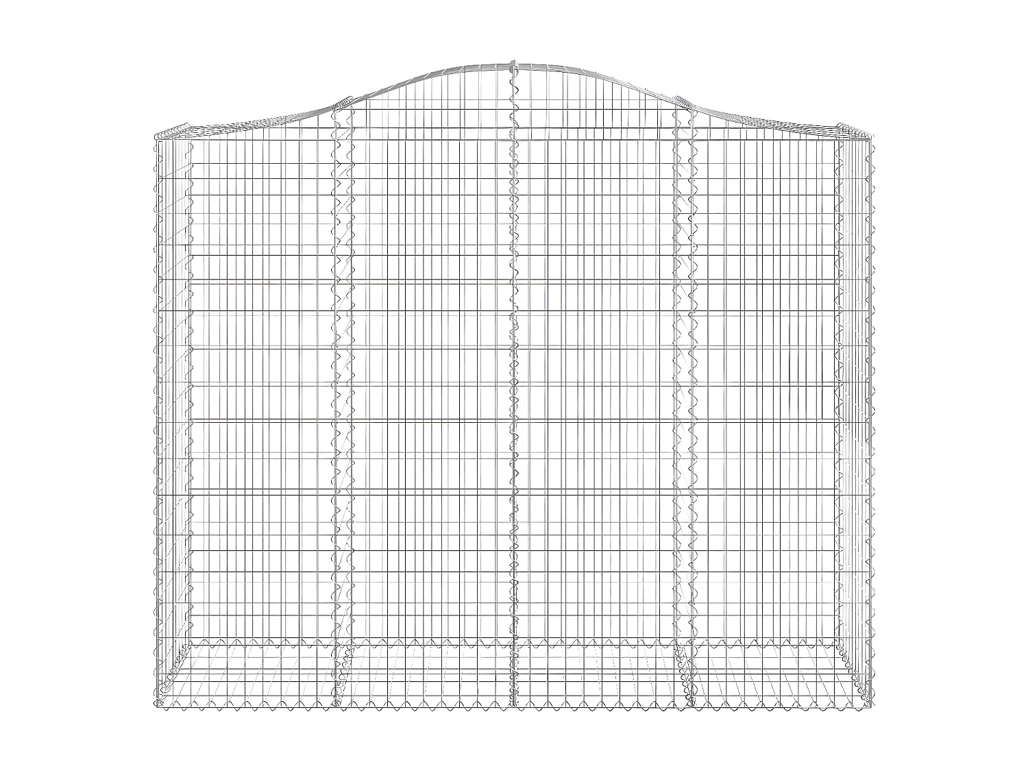 Cestos gabião arqueados 20 peças 200x50x160/180 ferro galvanizado