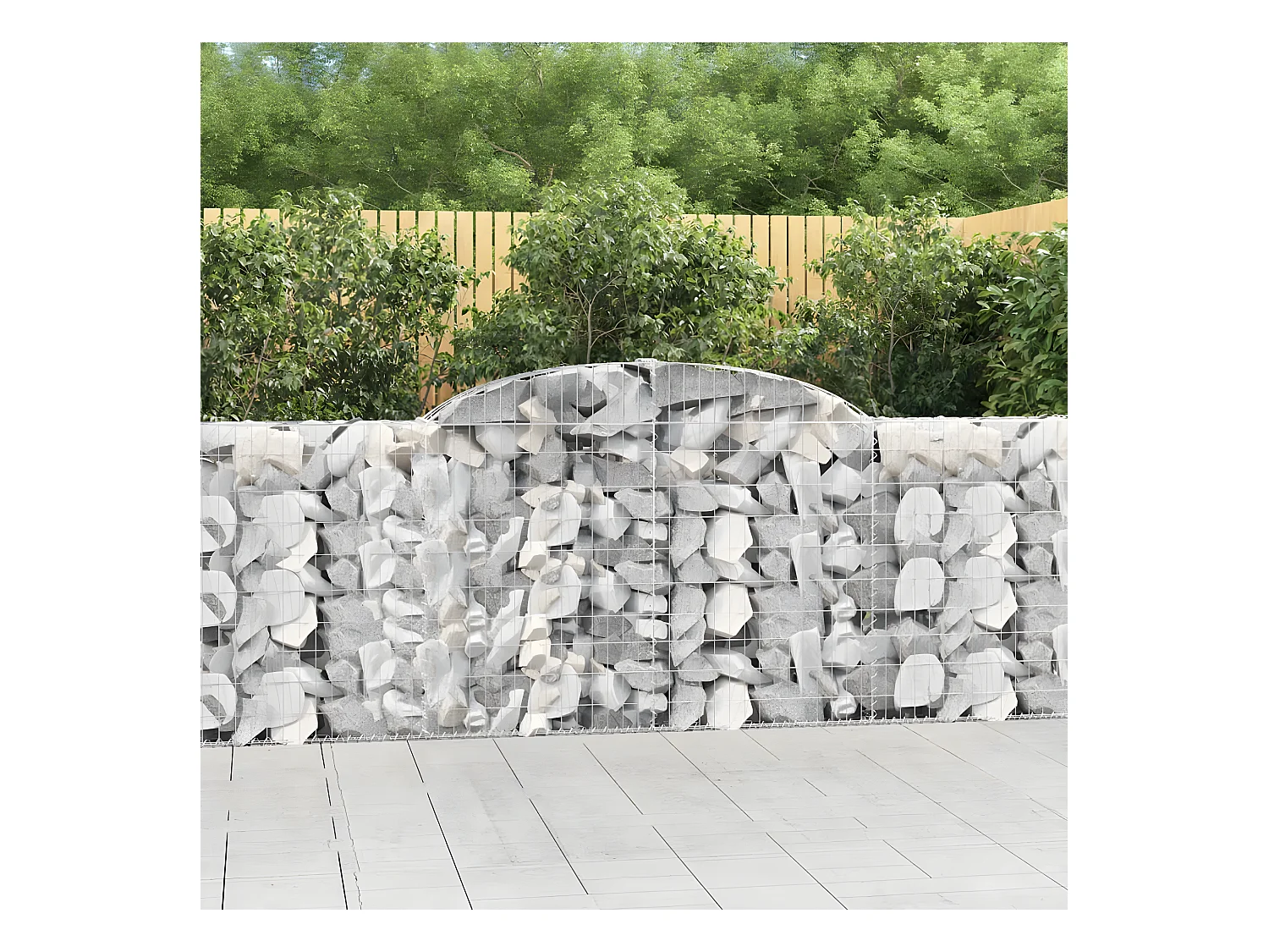 Paniers à gabions arqués 9 pièces 300x30x100/120 cm fer galvanisé