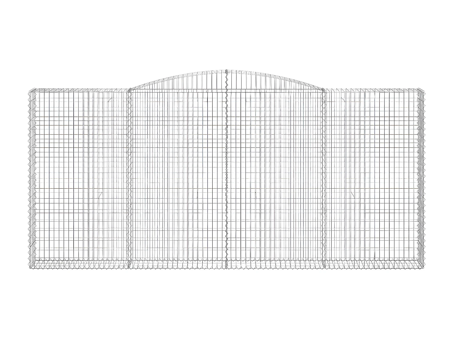 Paniers à gabions arqués 8 pièces 400x30x180/200 cm Fer galvanisé