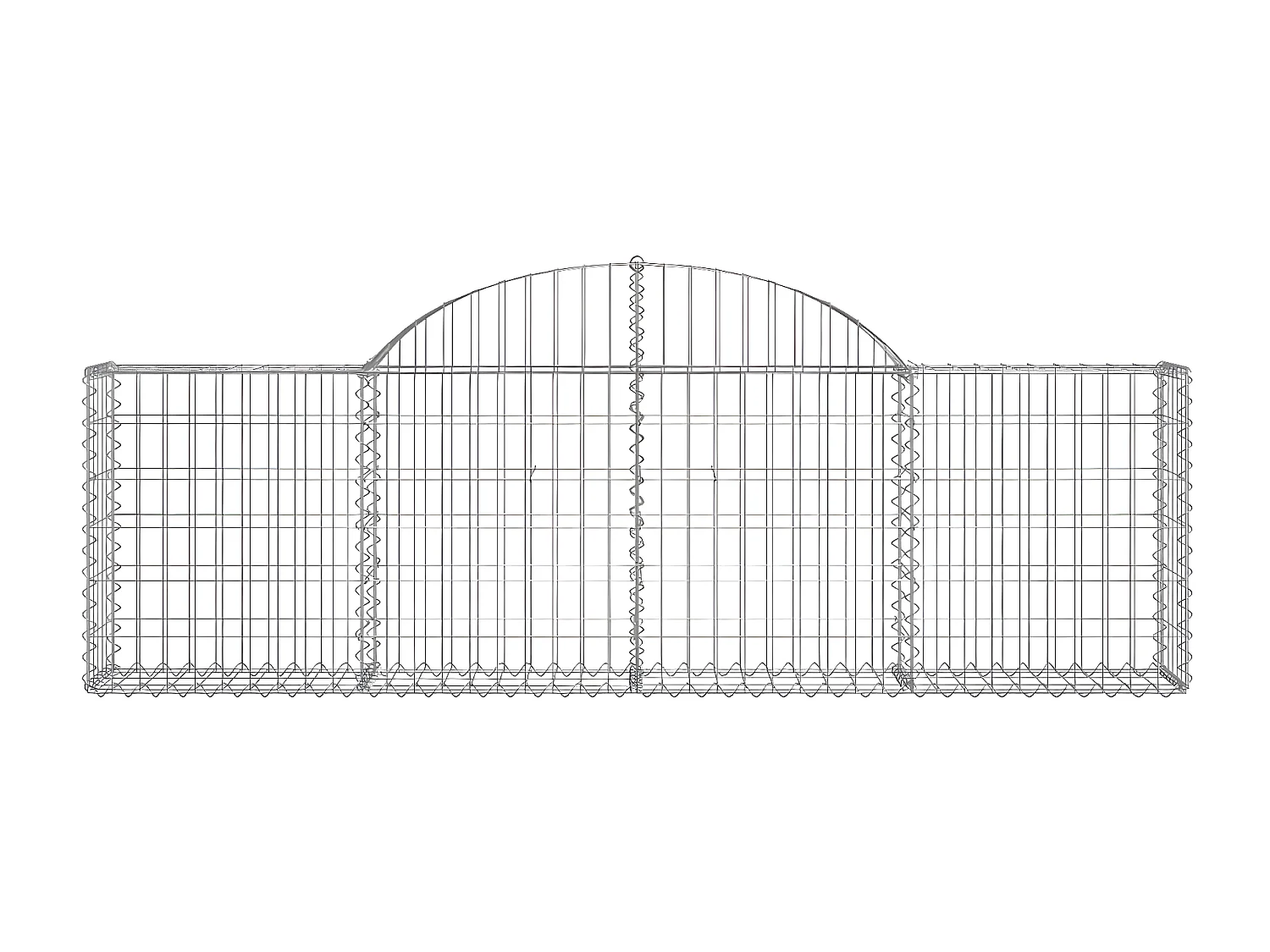 Paniers à gabions arqués 50 pièces 200x30x60/80 cm Fer galvanisé