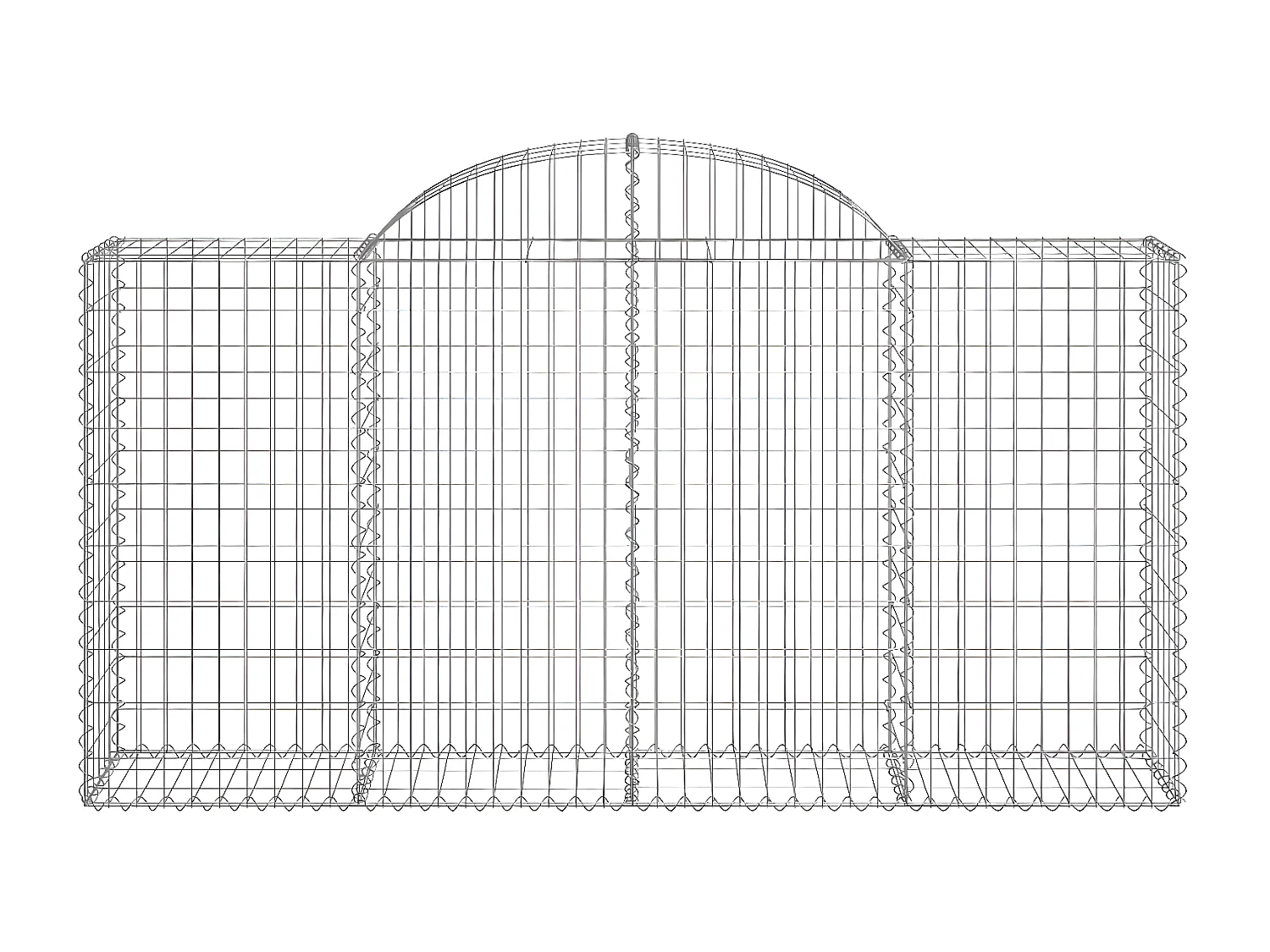 Schanskorven 5 st gewelfd 200x50x100/120 cm ijzer