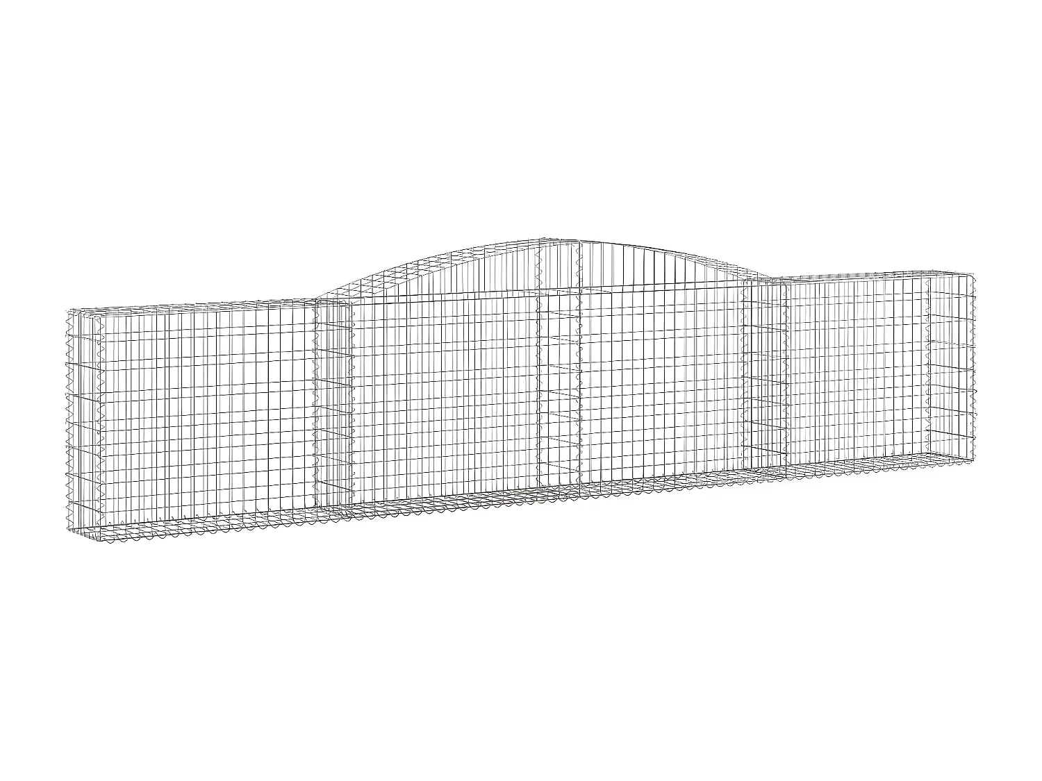 Paniers à gabions arqués 25 pièces 400x30x80/100 cm Fer galvanisé