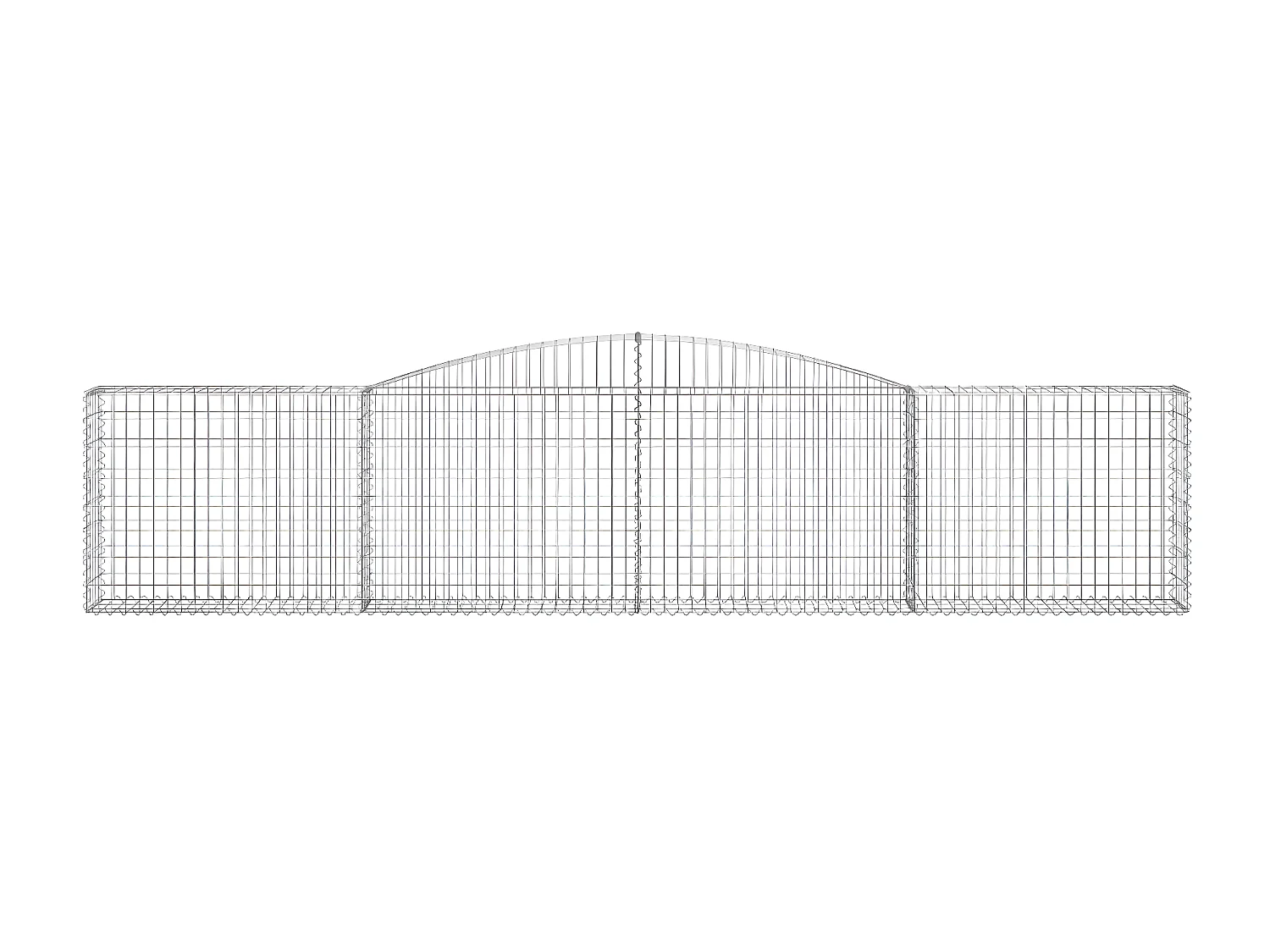 Paniers à gabions arqués 25 pièces 400x30x80/100 cm Fer galvanisé