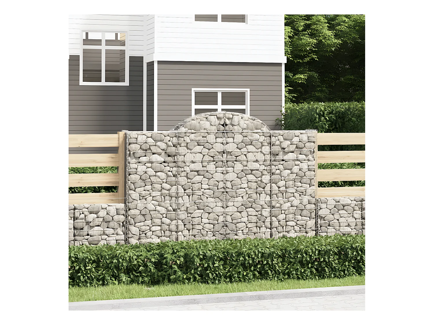 Paniers à gabions arqués 8 pièces 200x30x140/160 cm Fer galvanisé