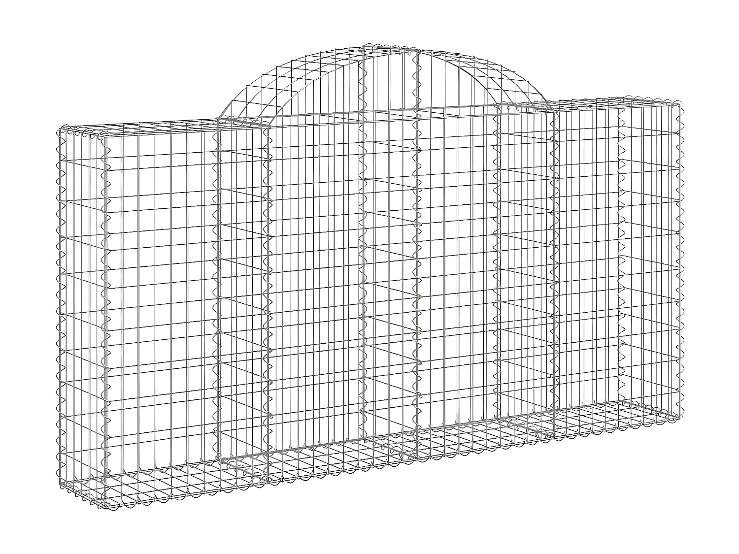Panier de gabions arqué 200x30x100/120 cm Fer galvanisé