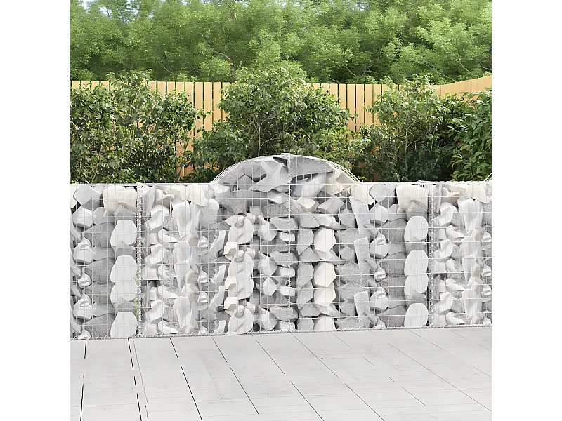 Panier de gabions arqué 200x30x100/120 cm Fer galvanisé