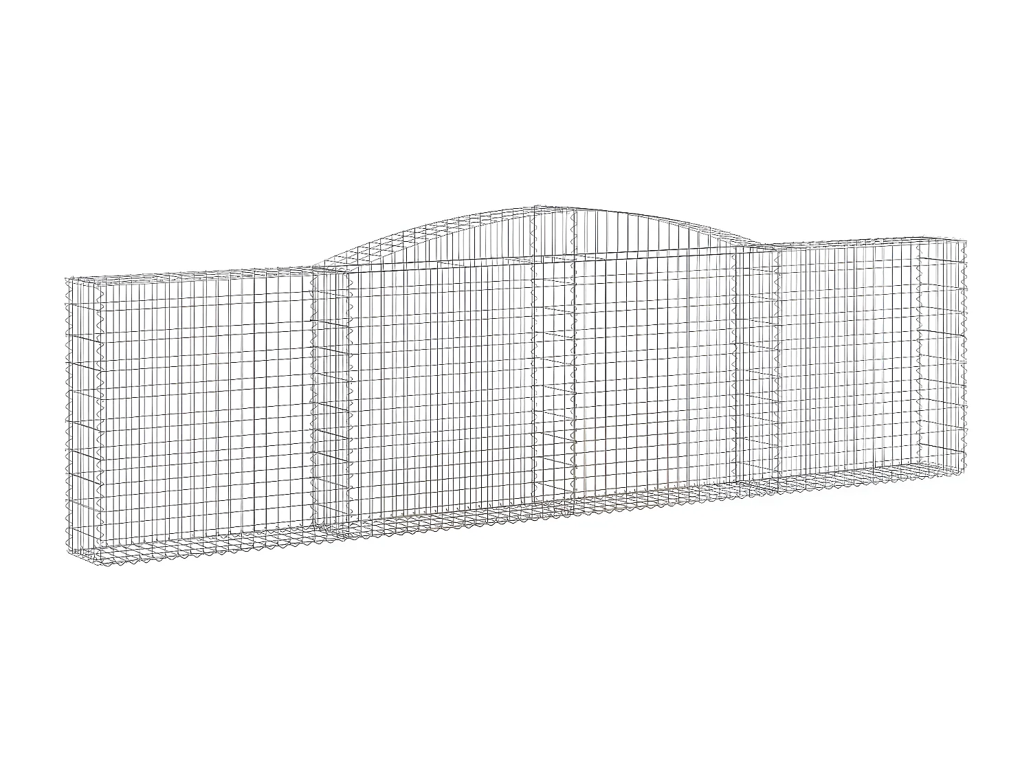 Cestos gabião arqueados 25 peças 400x30x100/120 ferro galvanizado