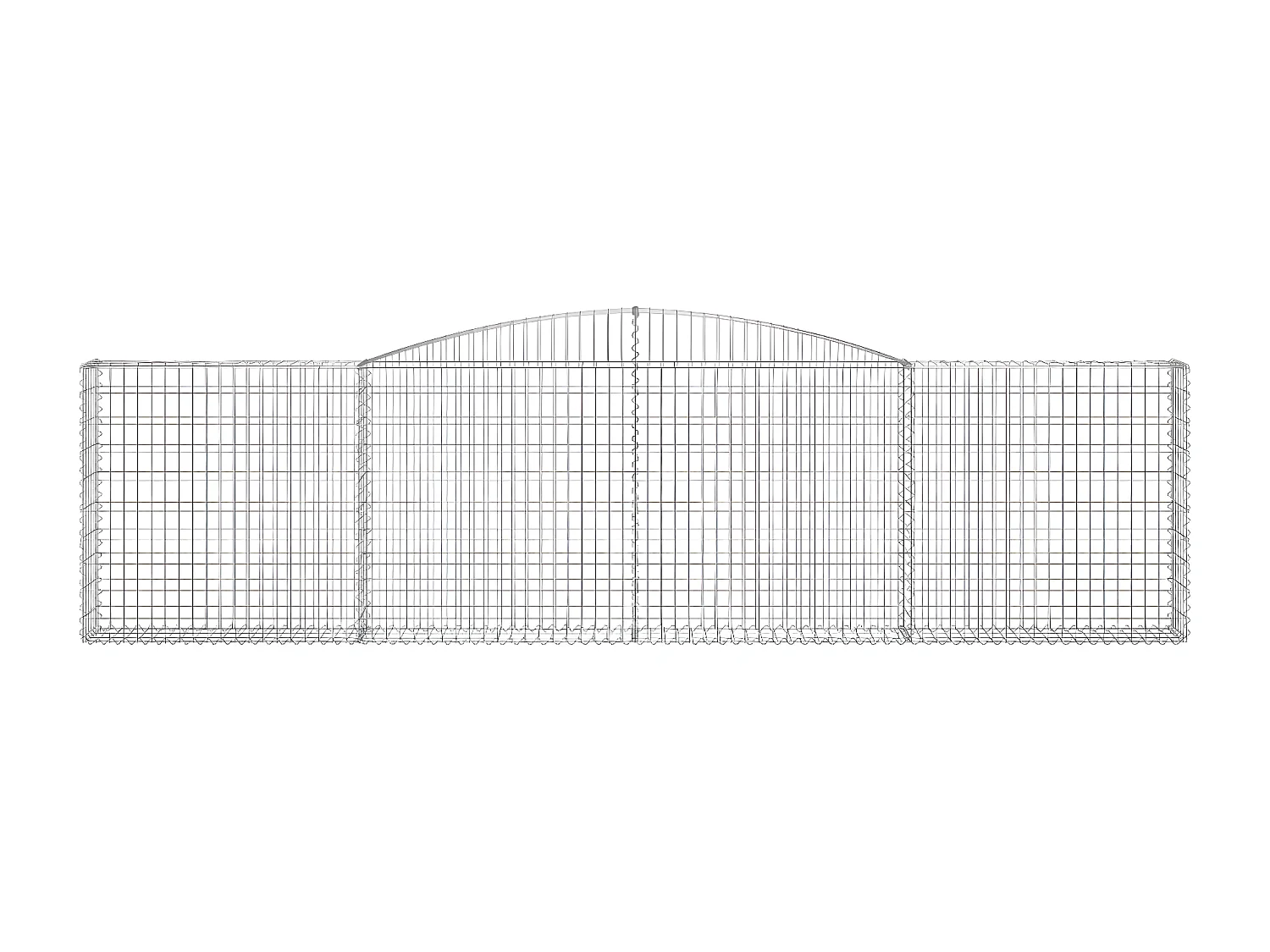 Cestos gabião arqueados 25 peças 400x30x100/120 ferro galvanizado