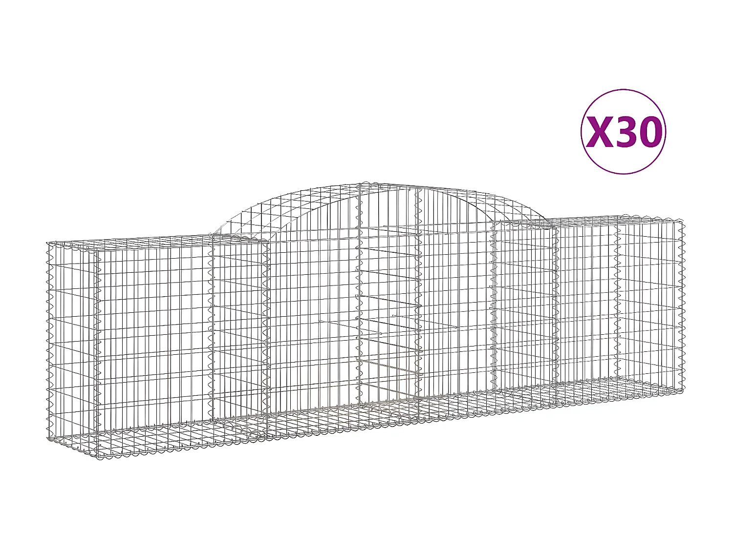 Schanskorven 30 st gewelfd 300x50x80/100 cm ijzer