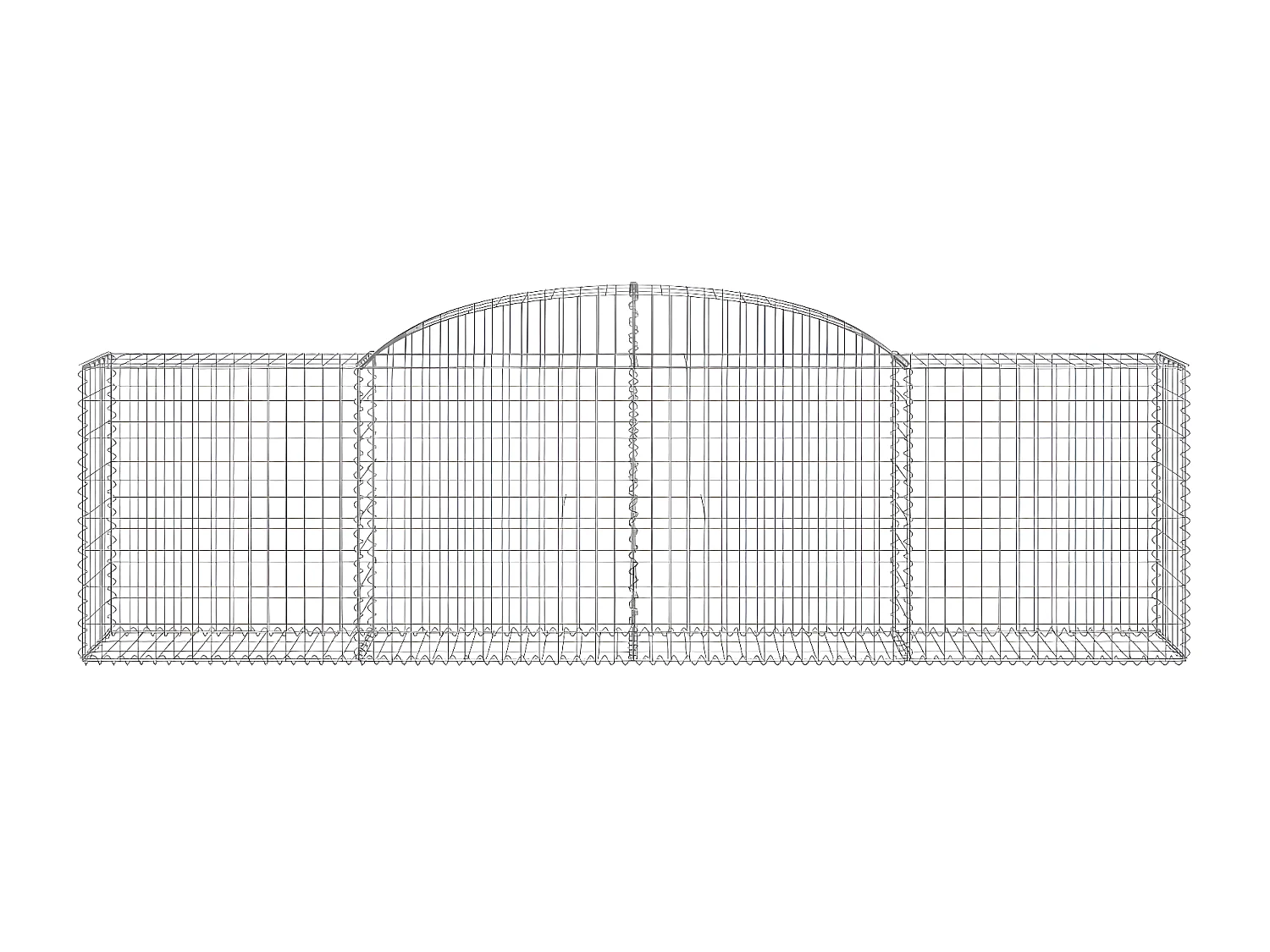 Schanskorven 30 st gewelfd 300x50x80/100 cm ijzer