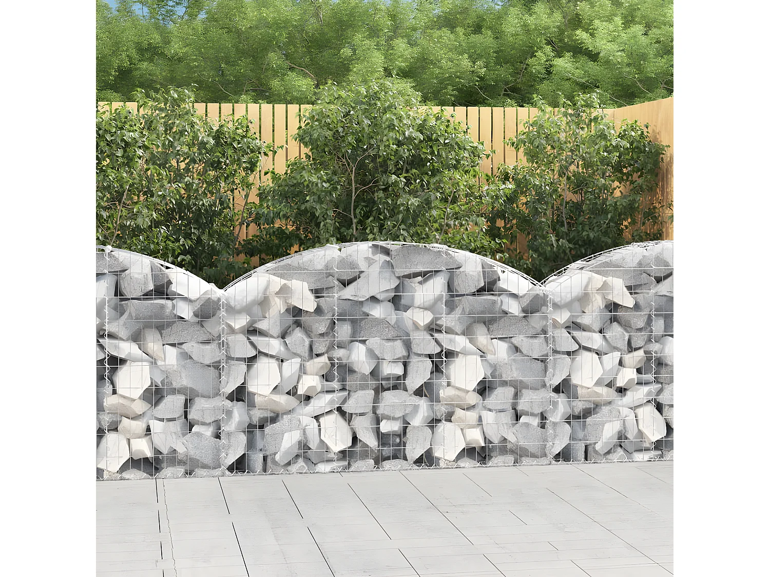 Panier de gabions arqué 150x30x80/100 cm Fer galvanisé
