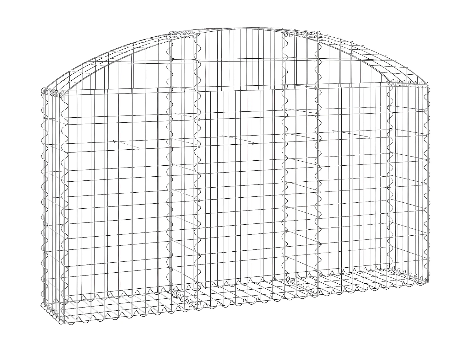 Panier de gabions arqué 150x30x80/100 cm Fer galvanisé