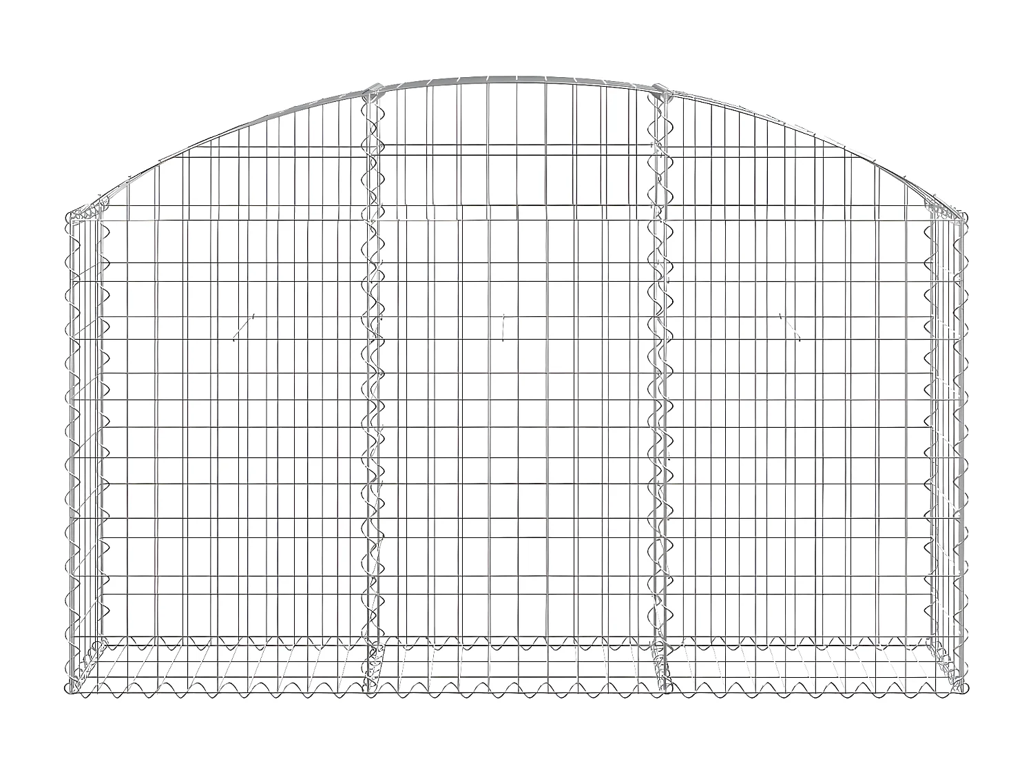 Panier de gabions arqué 150x30x80/100 cm Fer galvanisé