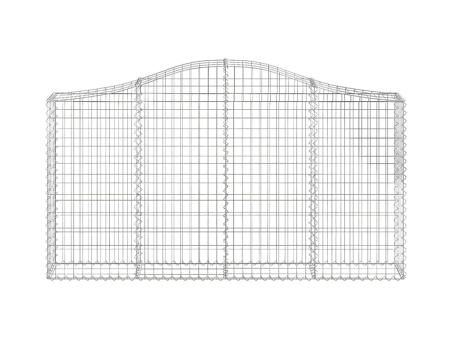 Schanskorven 4 st gewelfd 200x30x100/120 cm ijzer