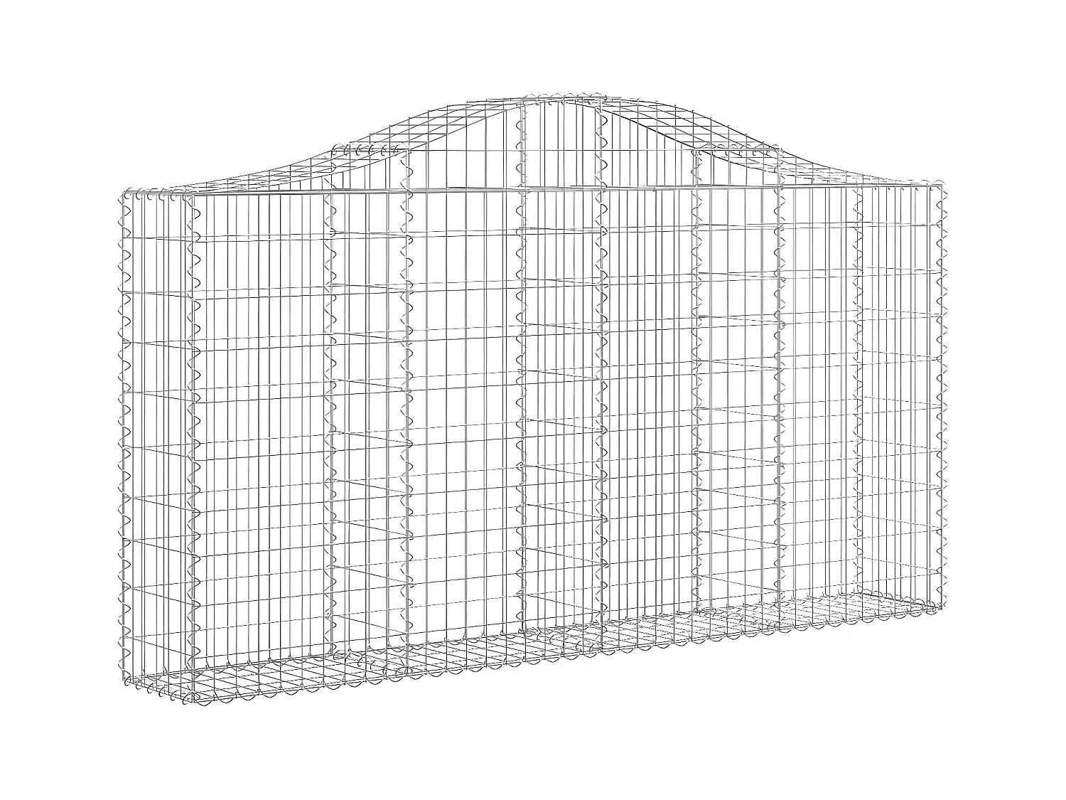 Cestas de gaviones 4 unidades forma de arco hierro 200x30x100/120 cm