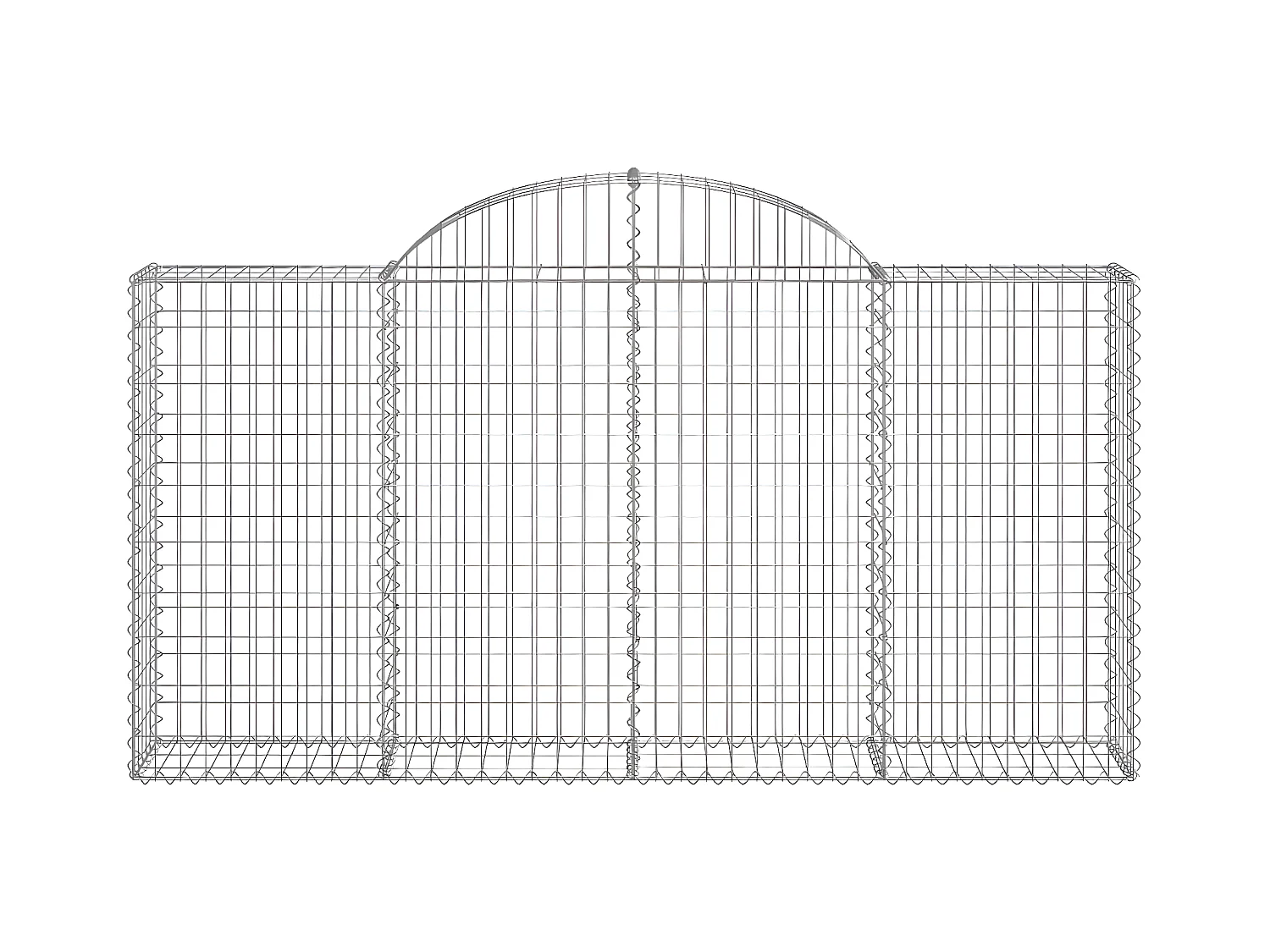 Paniers à gabions arqués 10 pièces 200x30x100/120 cm Fer galvanisé