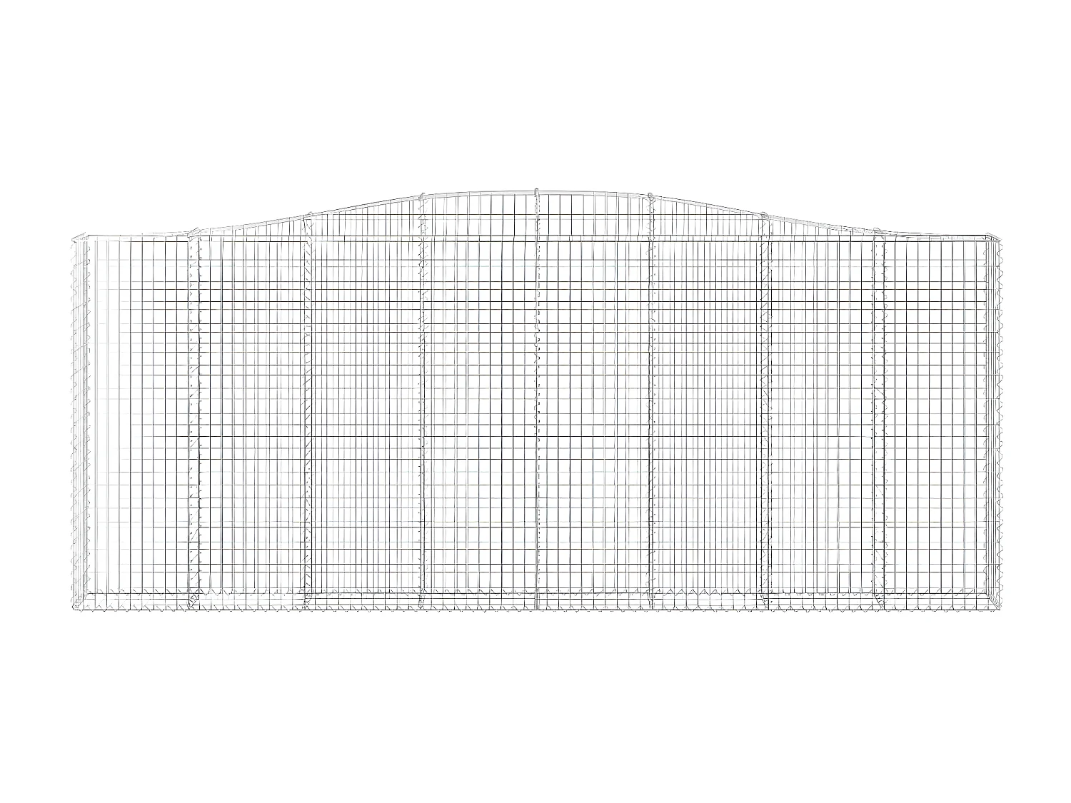 Paniers à gabions arqués 2 pièces 400x30x160/180 cm Fer galvanisé