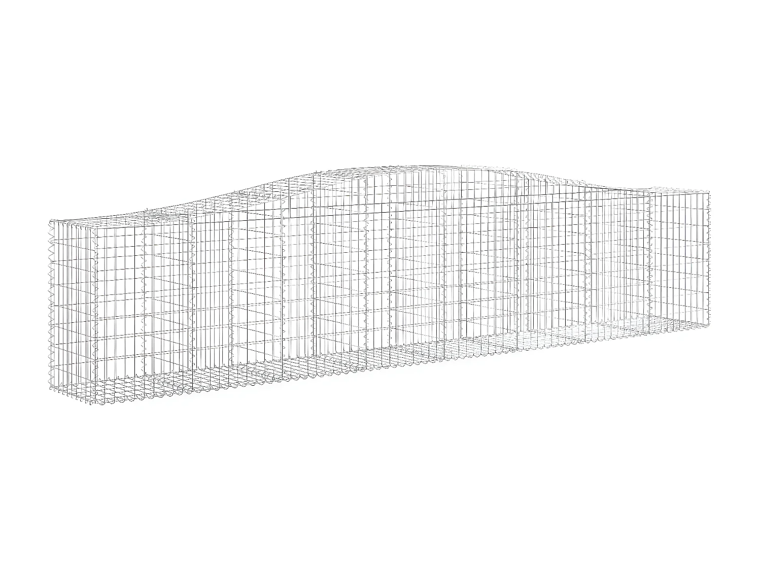 Paniers à gabions arqués 25 pièces 400x50x80/100 cm Fer galvanisé