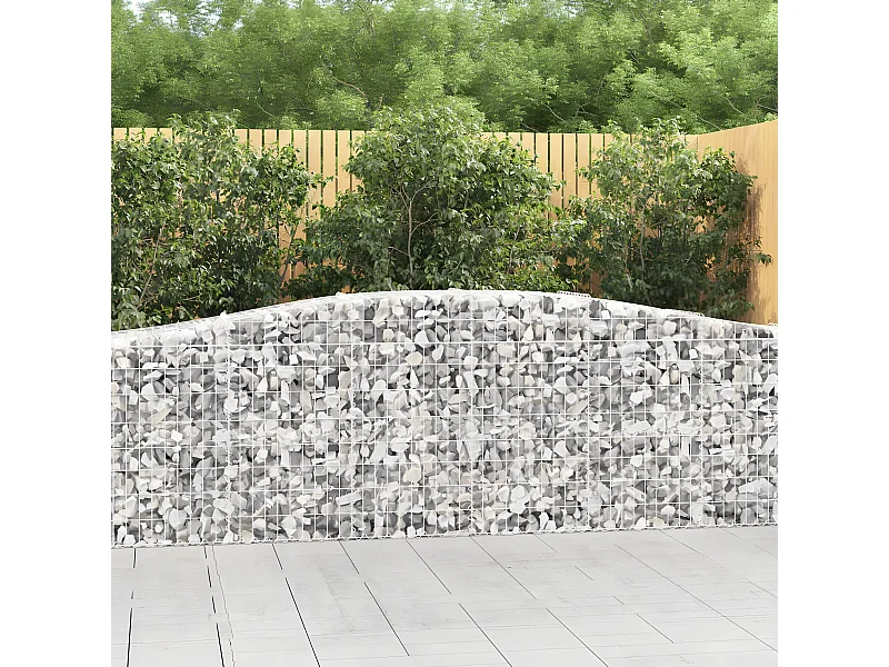Paniers à gabions arqués 25 pièces 400x50x80/100 cm Fer galvanisé
