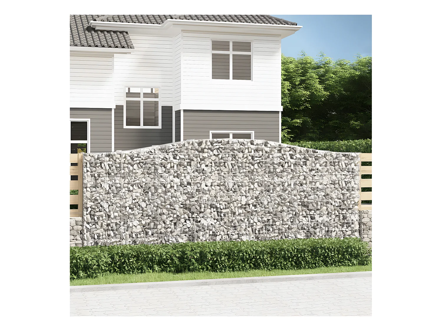 Schanskorven 10 stukkengewelfd 400x50x160/180 cm ijzer