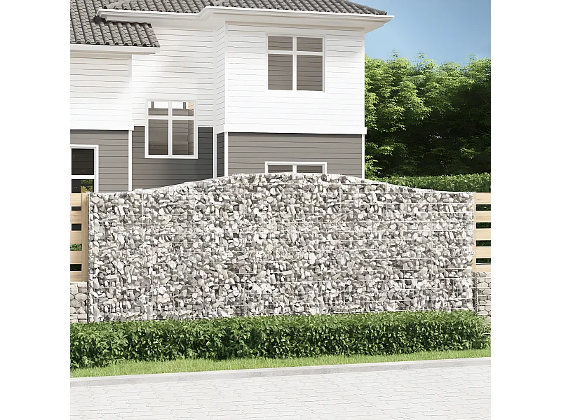 Paniers à gabions arqués 10 pièces 400x50x160/180 cm fer galvanisé